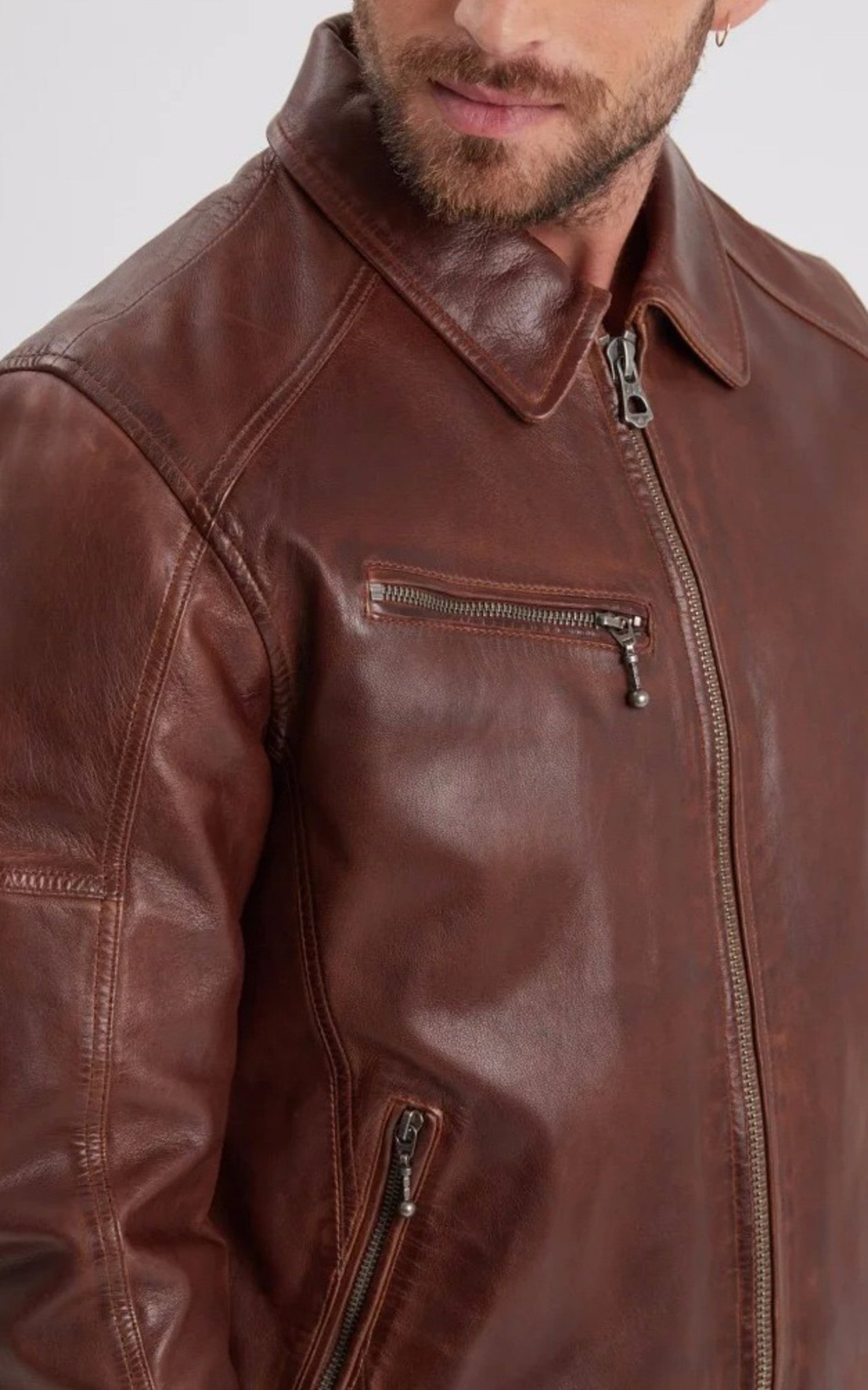 A "MICK 102615" Marron Daytona 73 Blouson Homme back photo