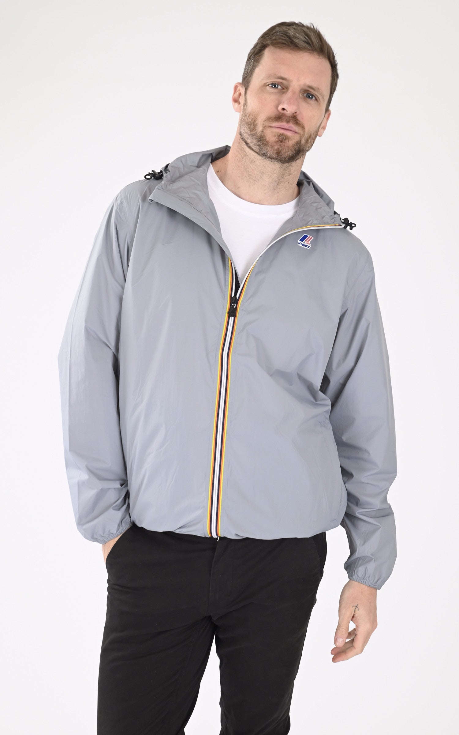 A "CLAUDE K2123ZW" Gris K-Way Blouson Mixte closed photo