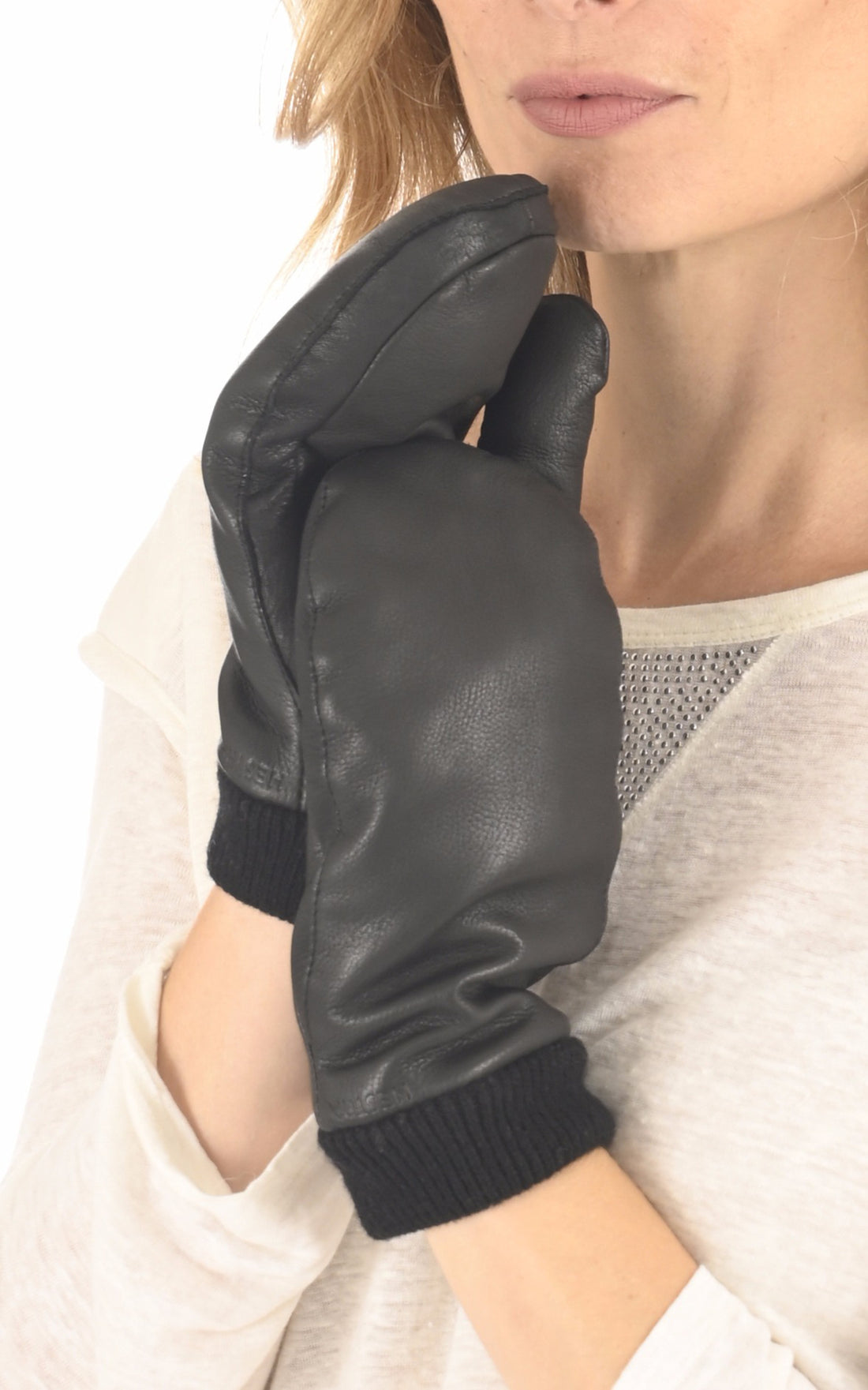 A "10371 IDUN MITT" Noir Hestra mouffles Femme closed photo