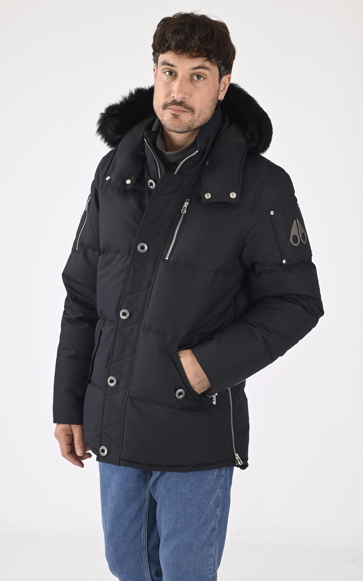 A "3Q JACKET M32MJ128S" Bleu Moose Knuckles Ves Doudoune Homme closed photo 2