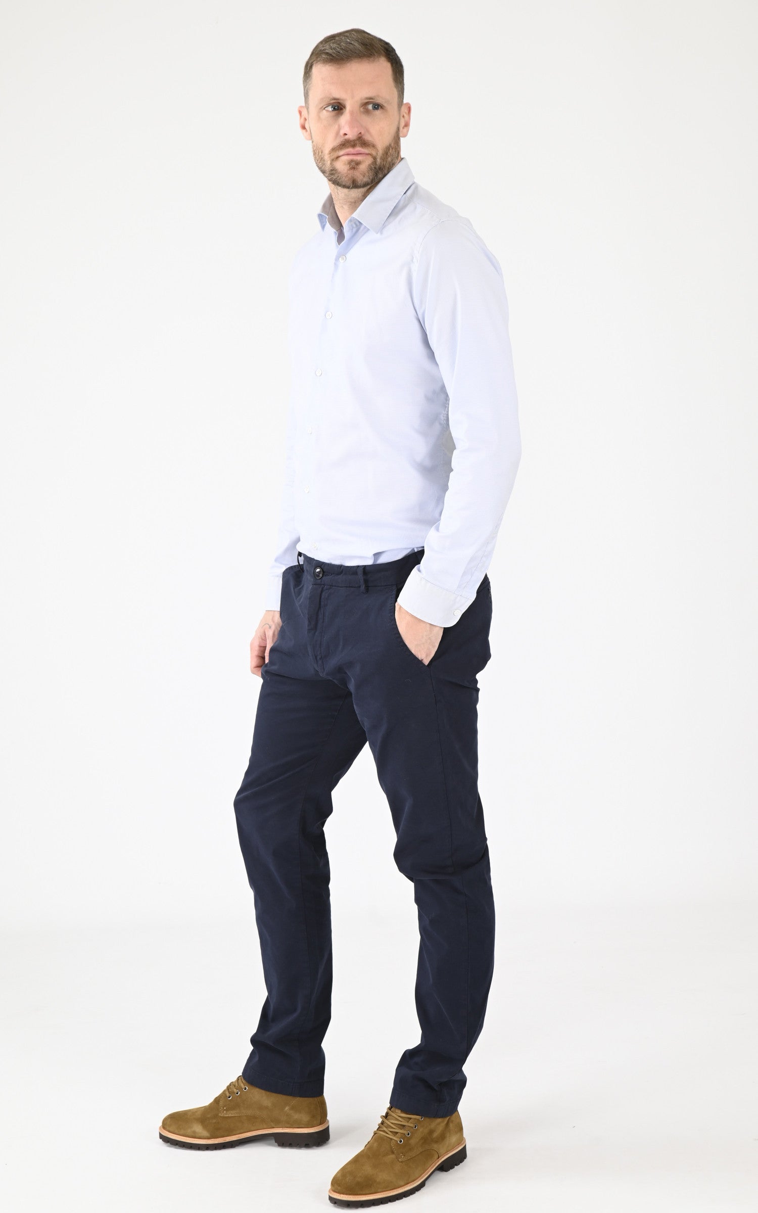 A "TRJO70" Bleu Schott Pantalon Homme closed photo