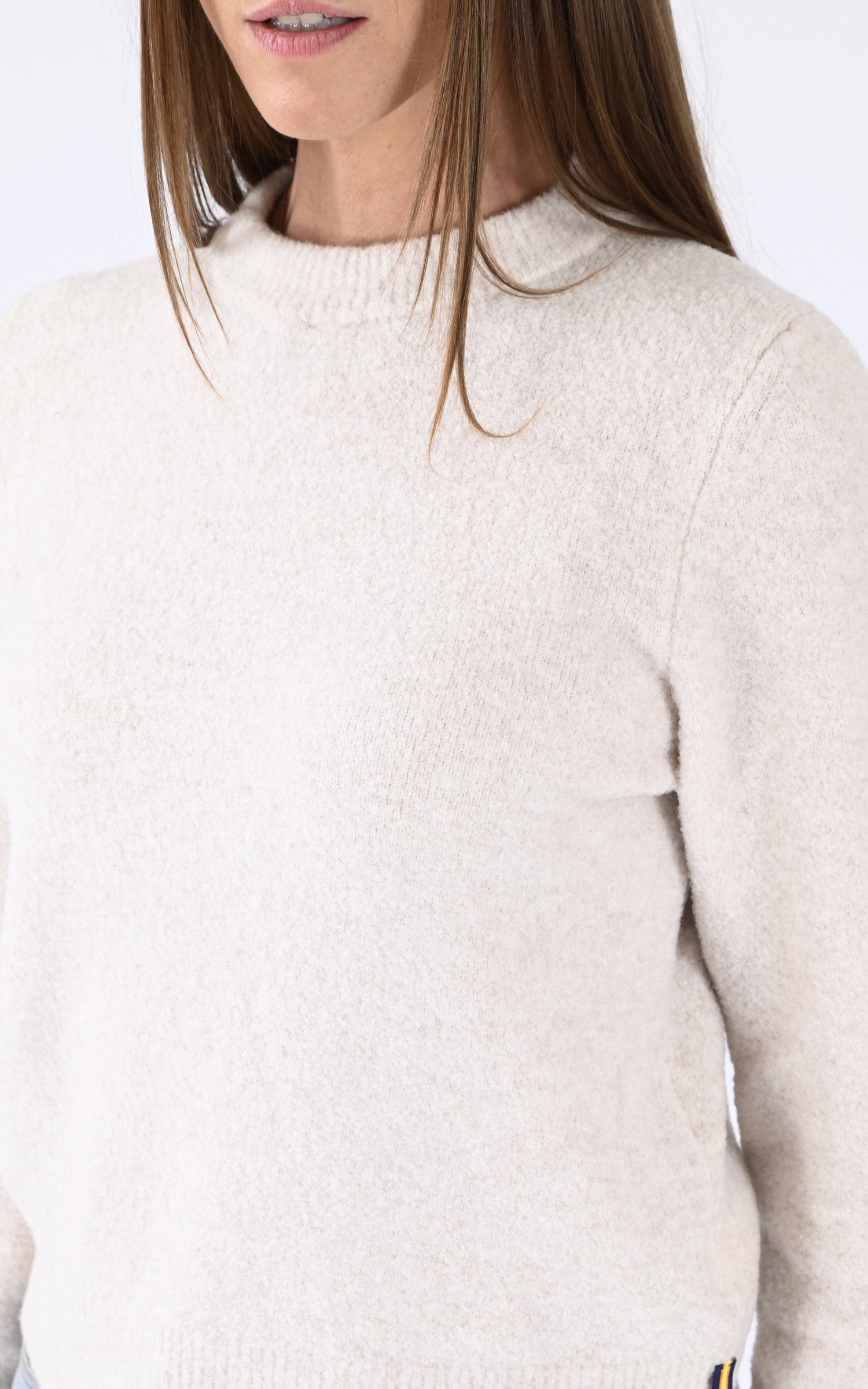 A "CLARISSE MERINO K8133RW" Beige K-Way Pull Femme details photo 4