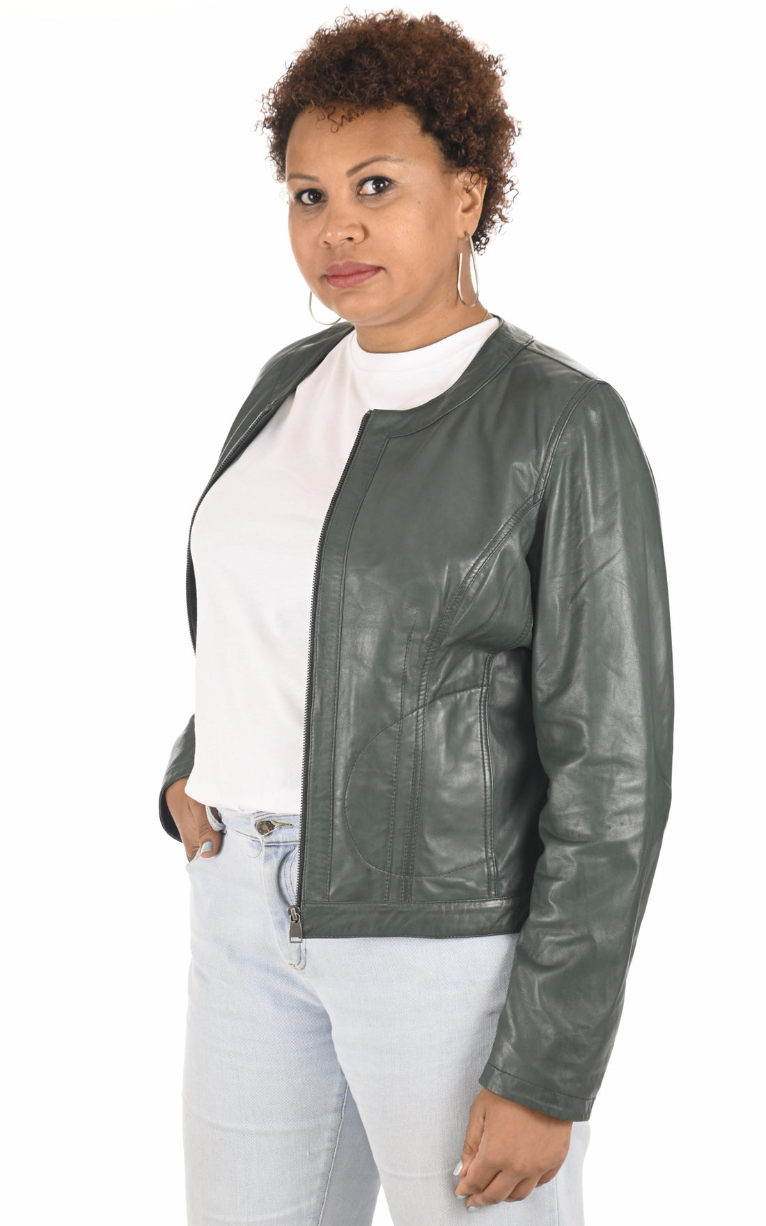 A "FAY COMFORT" Vert La Canadienne Blouson Femme closed photo