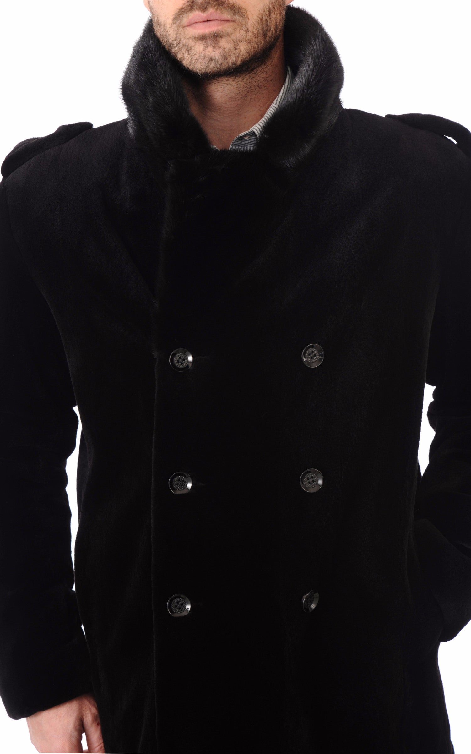 A "6004-C" Noir Manakas Veste Homme details photo