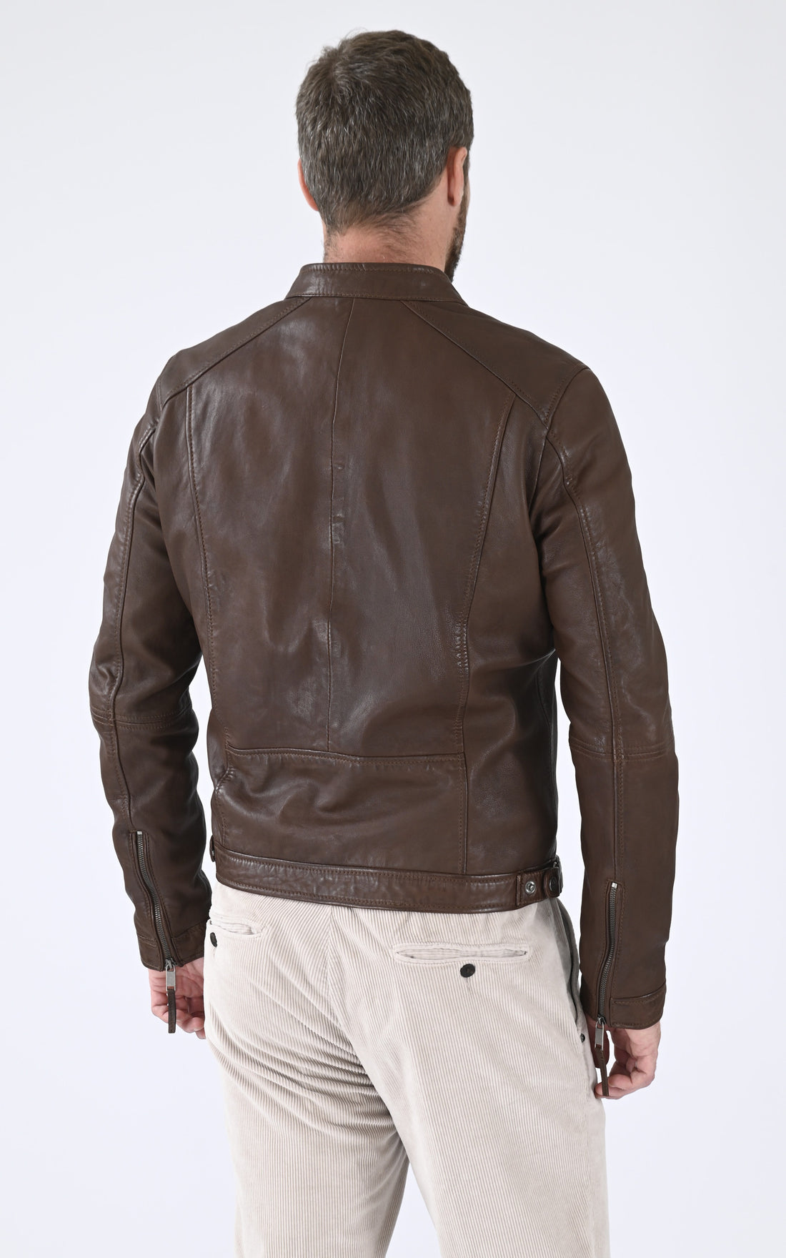 A "MUMBAI" Marron Clair La Canadienne Blouson Homme closed photo