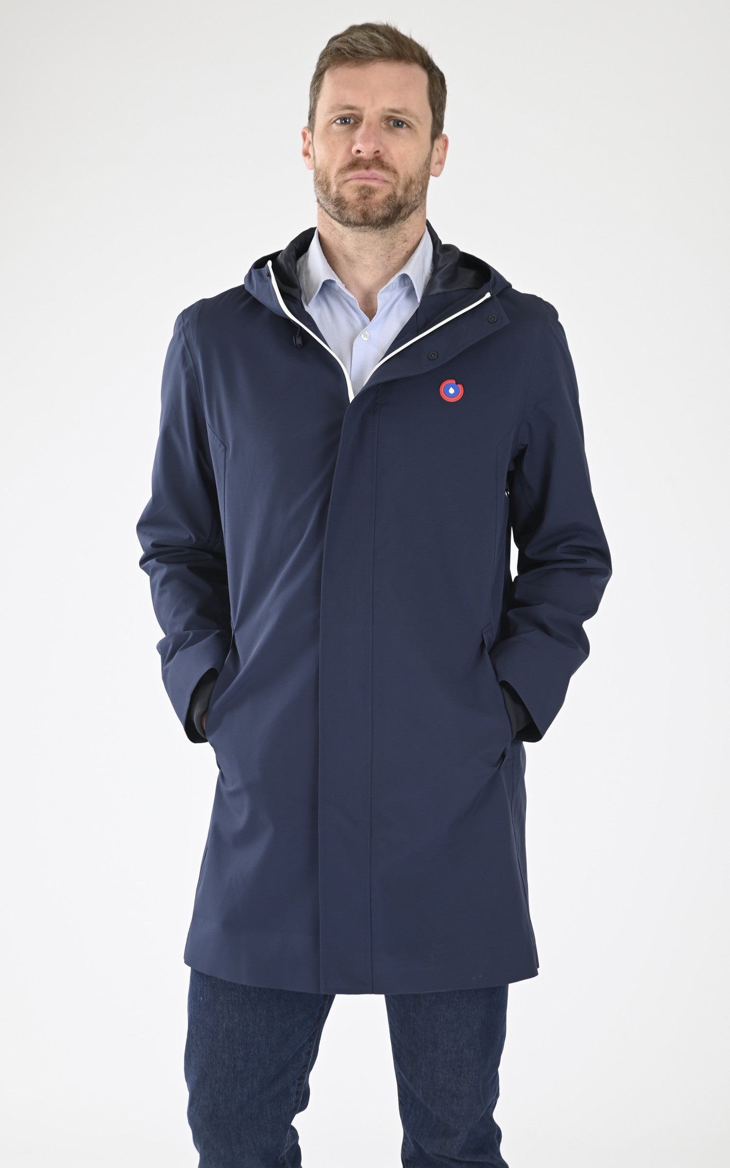 A "BEAUBOURG 24021" Bleu Marine Flotte 3/4 Mixte opened photo 1