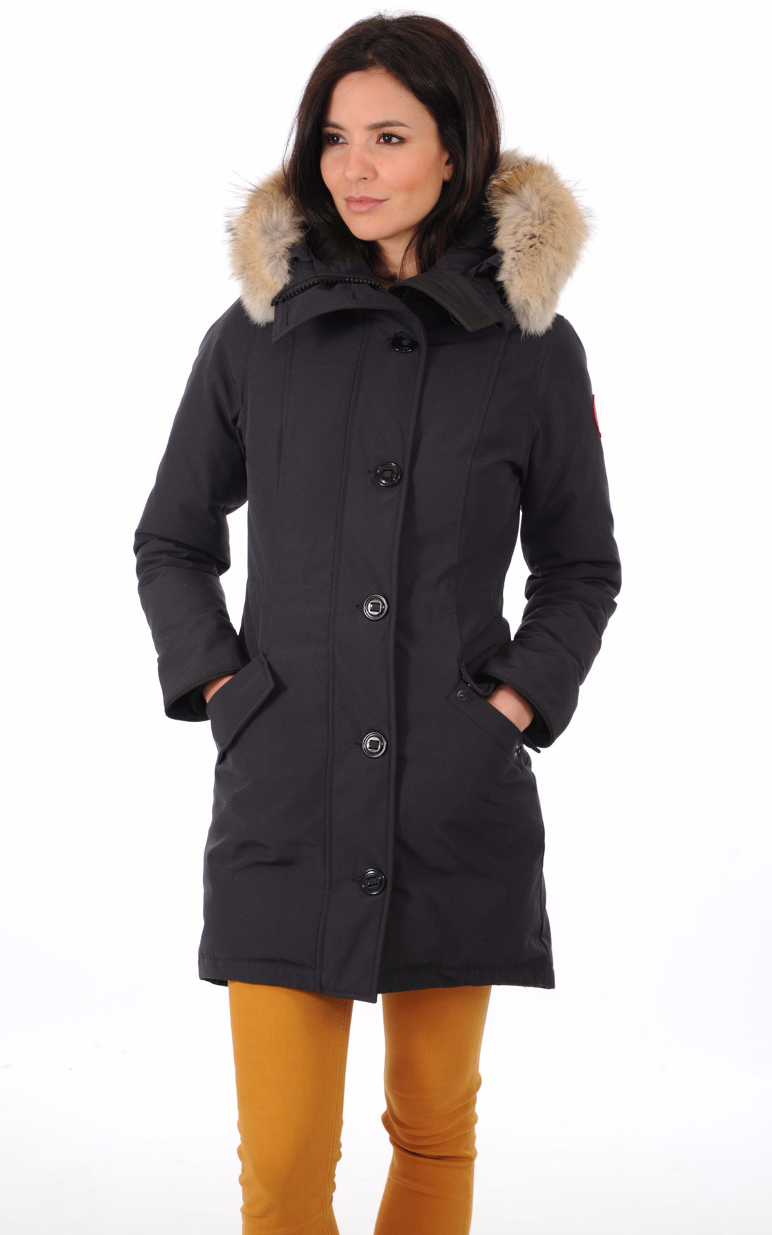 A "ROSSCLAIR 2580L" Navy Canada Goose 3/4 Doudoune Femme closed photo