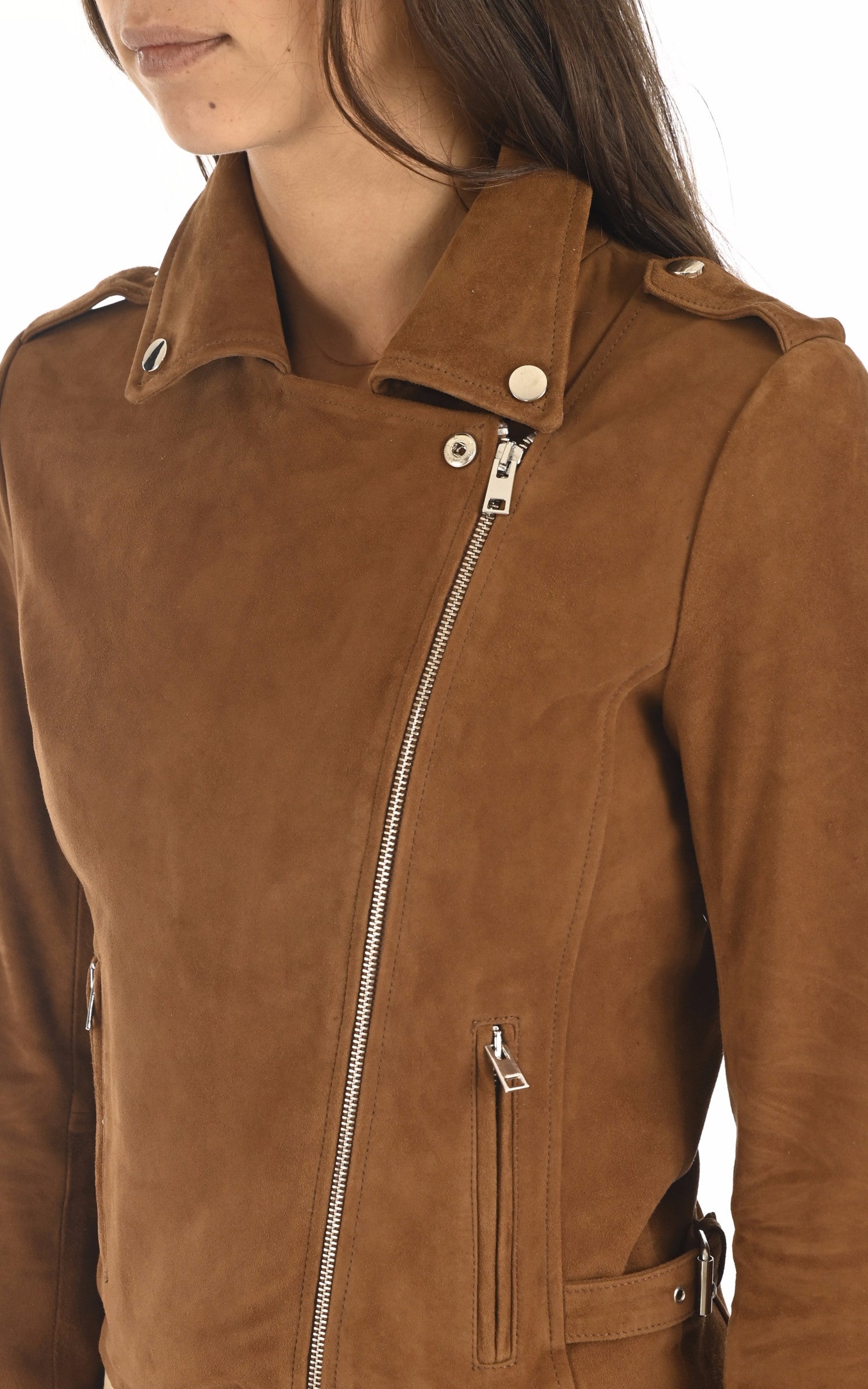 A "CITY GIRL" Cognac Serge Pariente Blouson Femme details photo 5