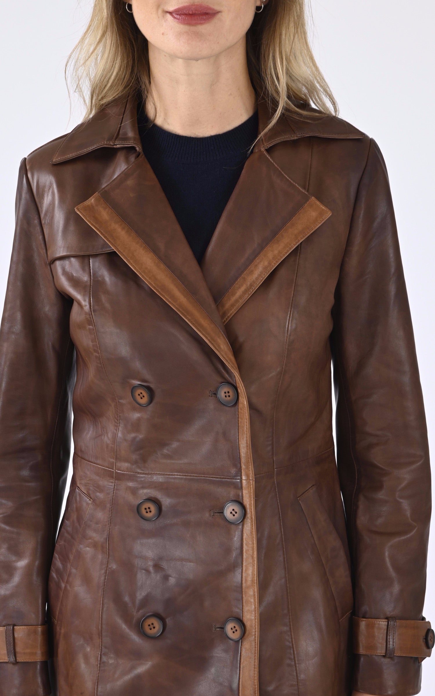 A "5043" Cognac La Canadienne 3/4 Femme details photo 5