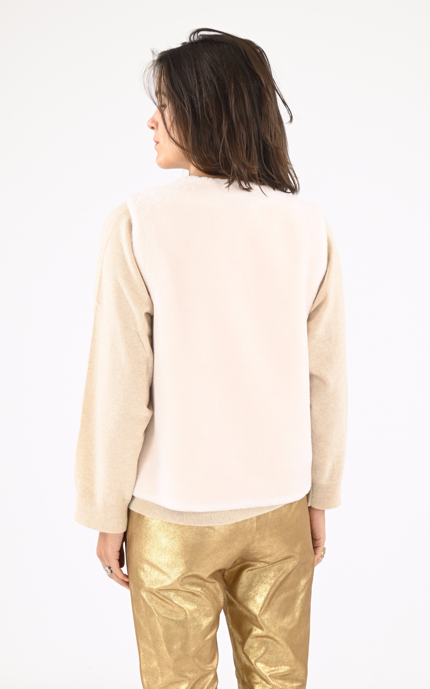 A "MONSTERA LIGHT 64997" Beige Oakwood Gilet Femme back photo
