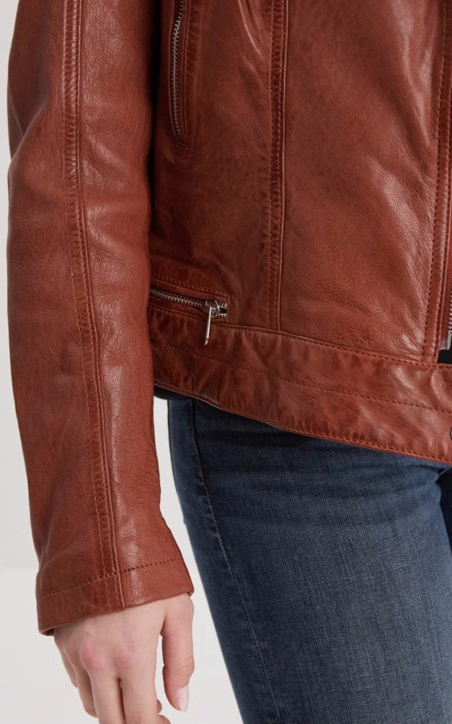 A "LEA 102585" Cognac Rose Garden Blouson Femme details photo
