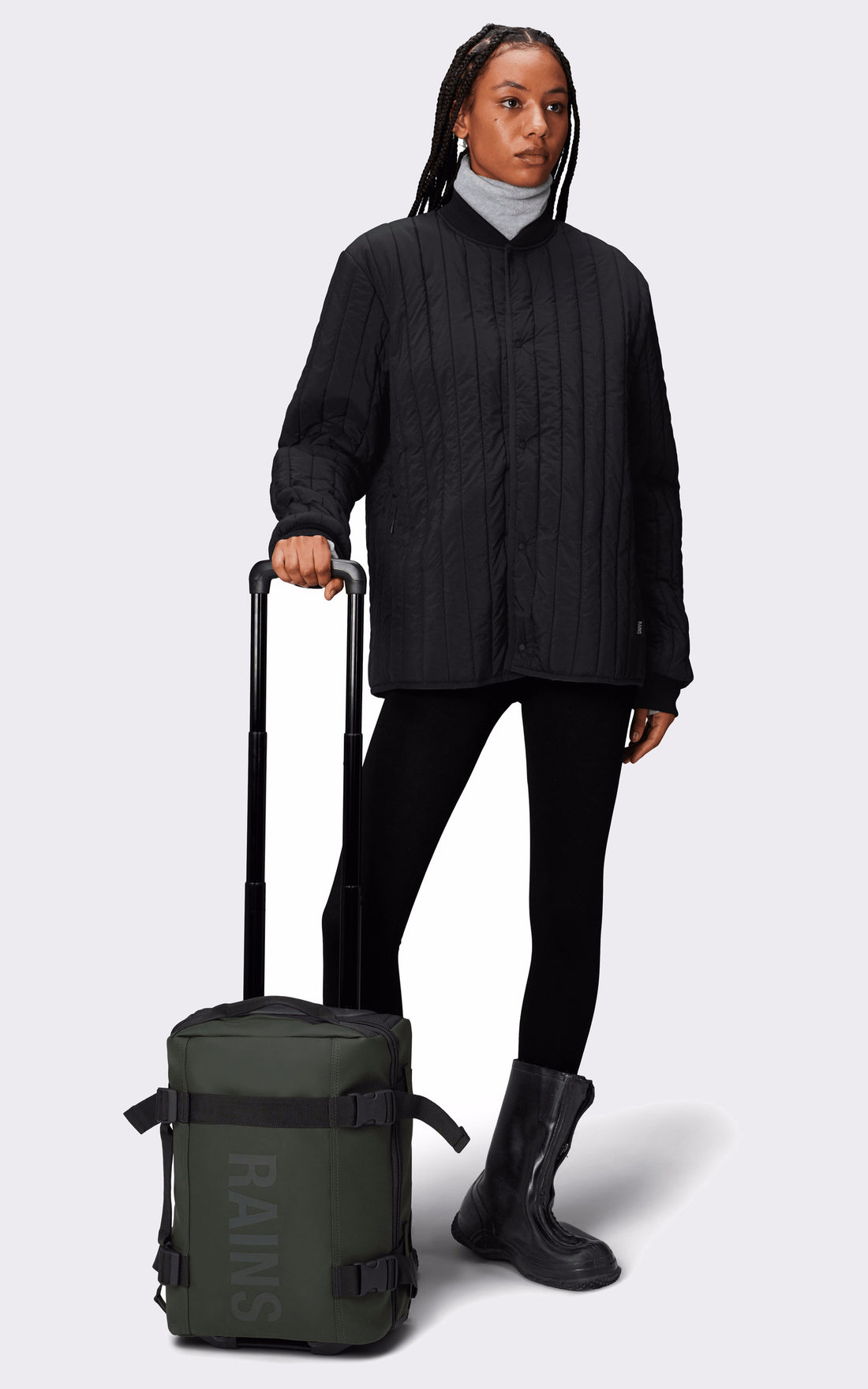 A "14790 TEXEL CABIN BAG MINI" Kaki Rains valise Mixte opened photo