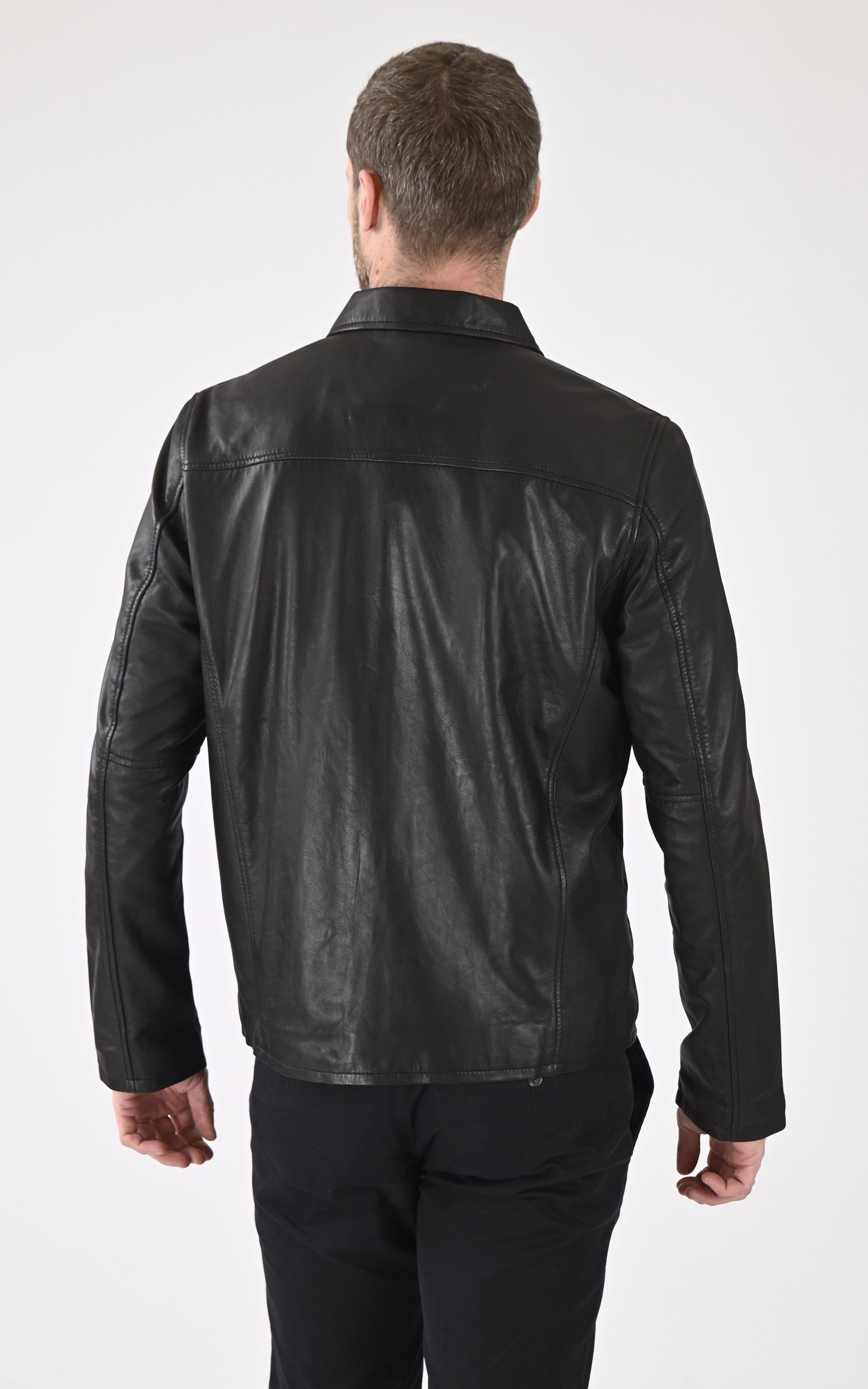A "LC CLASSIC BLCK" Black Schott Blouson Homme back photo