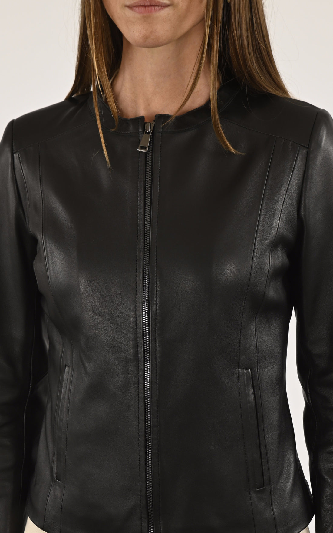 A "BASIA FF" Noir La Canadienne Blouson Femme opened photo