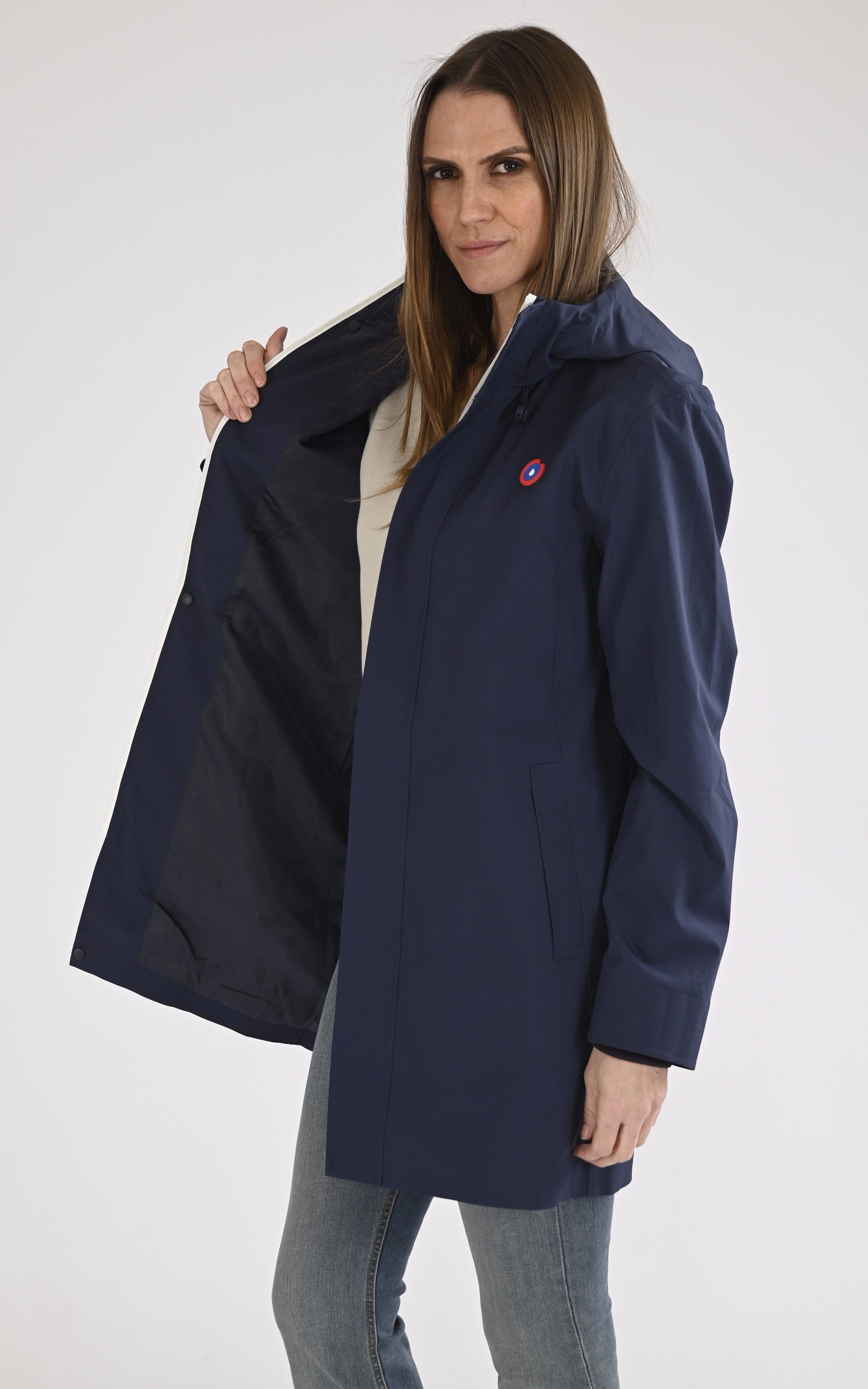 A "BEAUBOURG 24021" Bleu Marine Flotte 3/4 Mixte interior photo 3