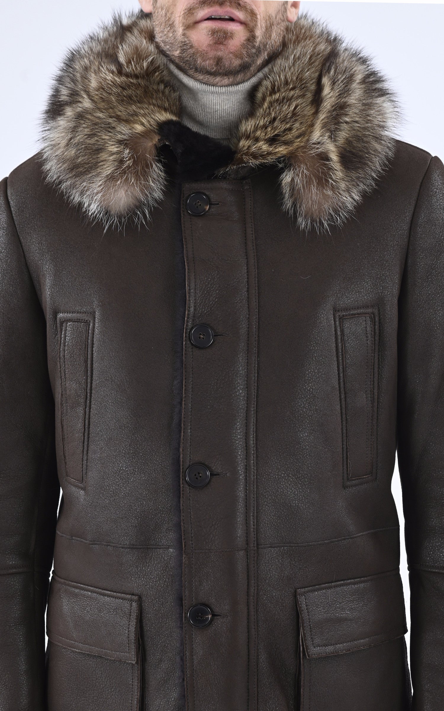 A "GIL" Marron Levinsky 3/4 Homme details photo
