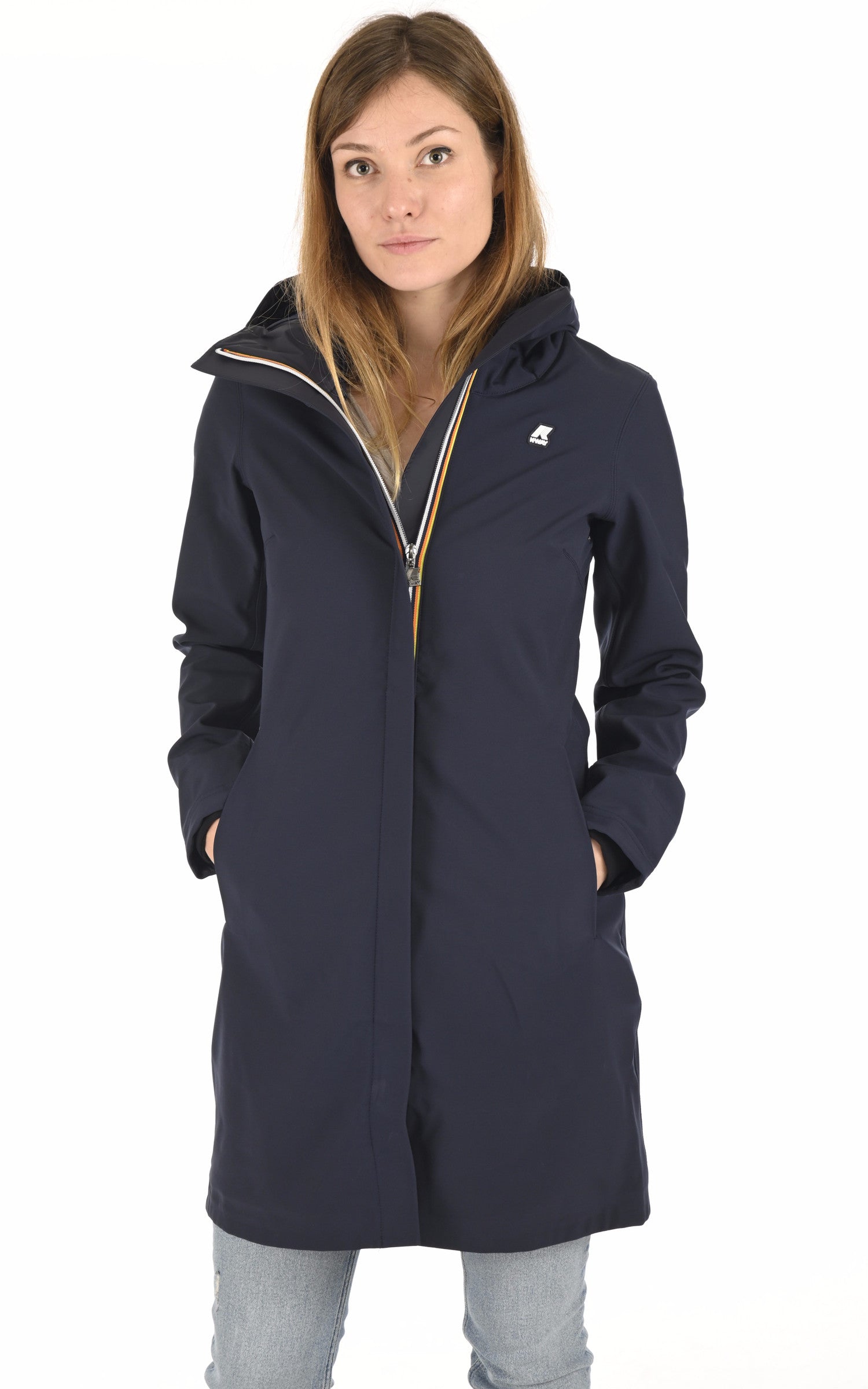 A "STEPHY BONDED K21489W" Bleu Marine K-Way 3/4 Femme closed photo 2