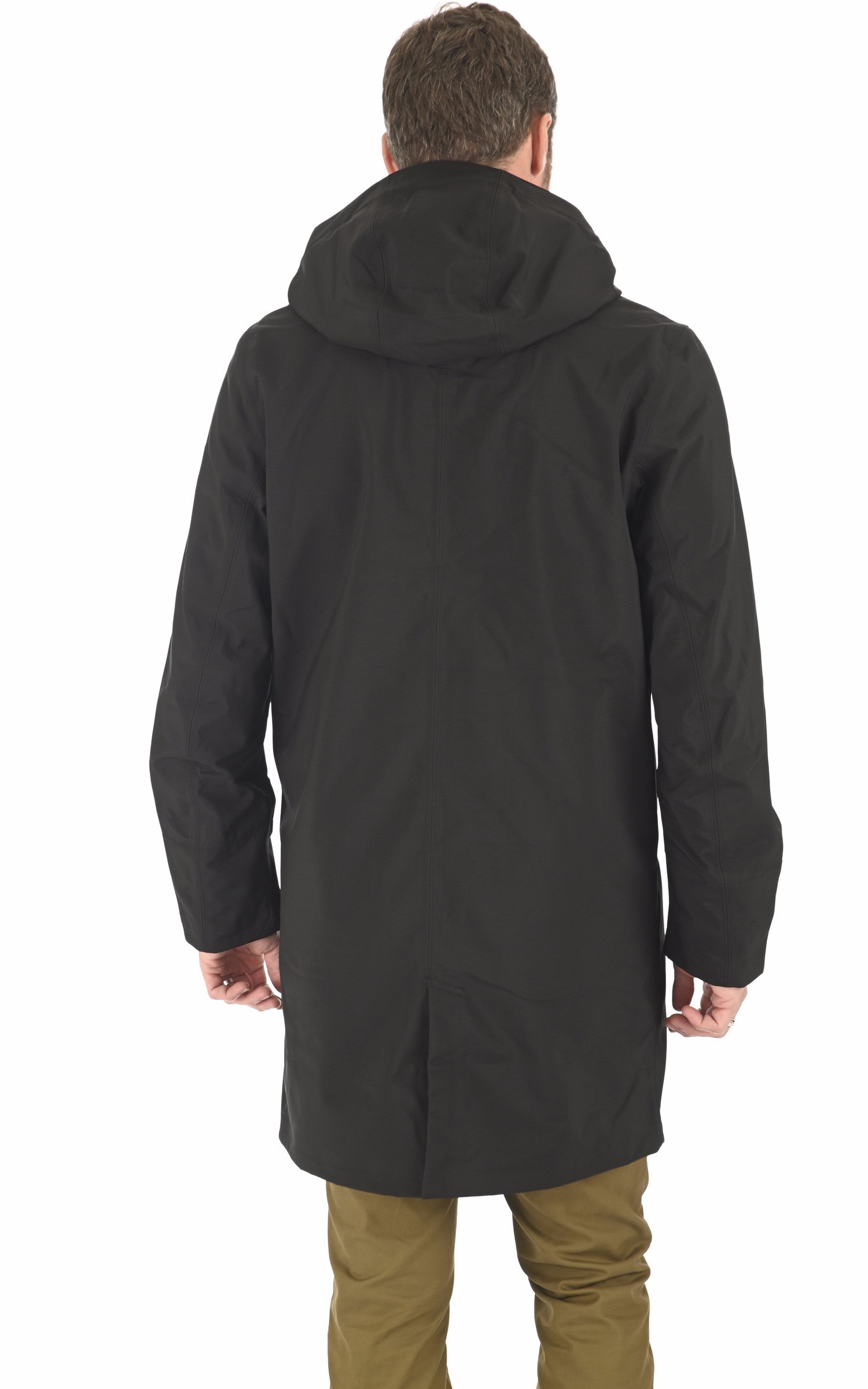 A "THOMAS BONDED K7126WW" Noir K-Way 3/4 Homme back photo 4