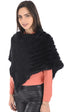 A "PONCHO" Noir La Canadienne Poncho Femme opened photo