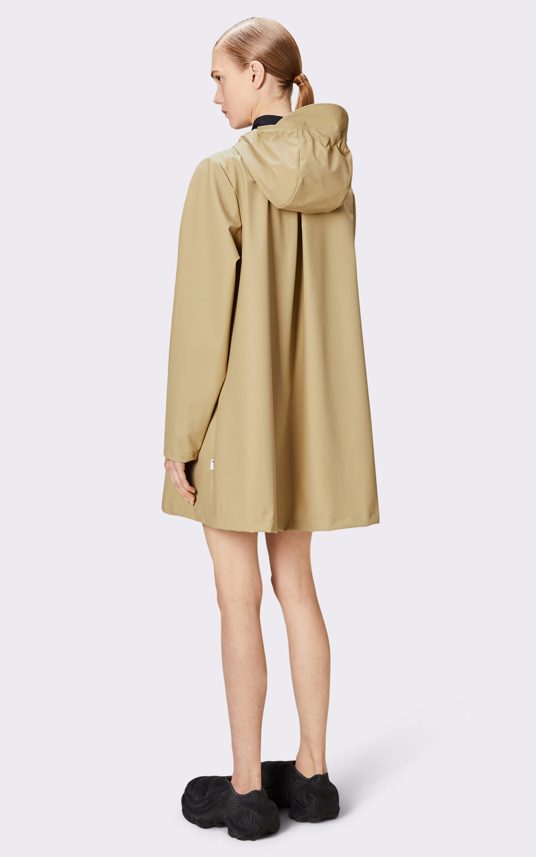 A "18050 A-LINE JACKET" Beige Rains 3/4 Femme opened photo