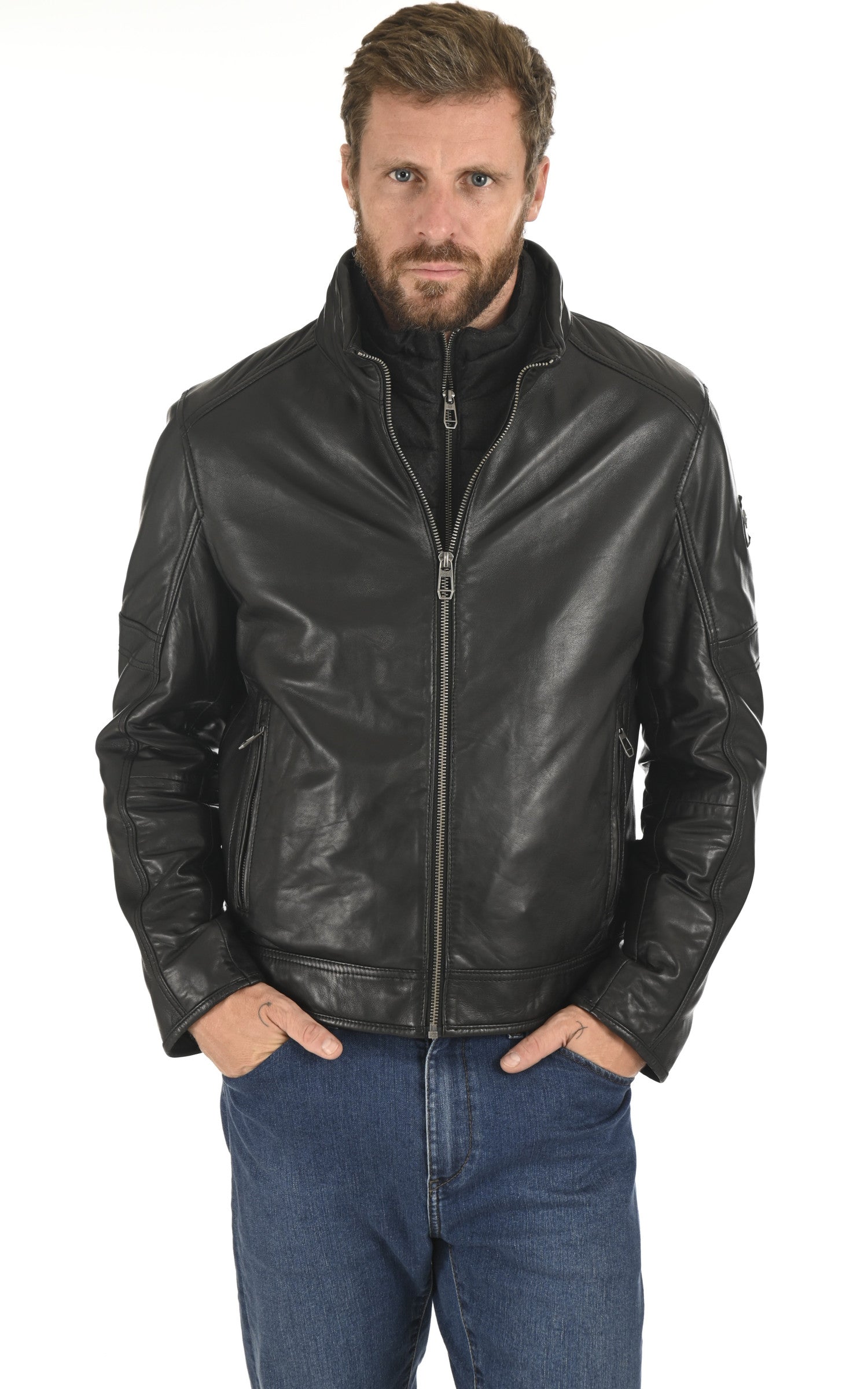A "BENDER" Noir Milestone Blouson Homme closed photo