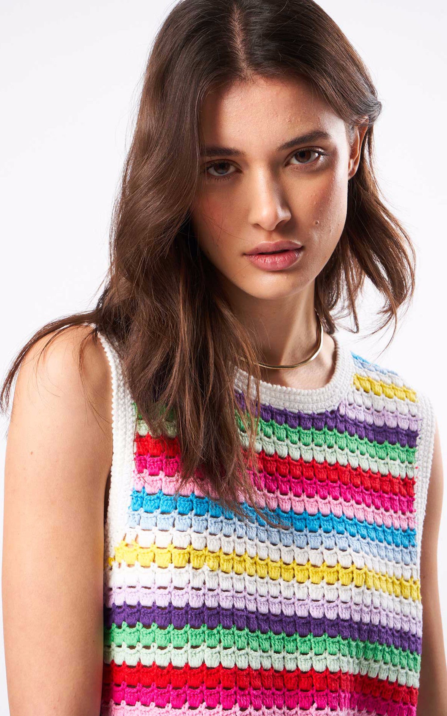 A "DAMAS" Multi Les Tricots de Léa debardeur Femme details photo