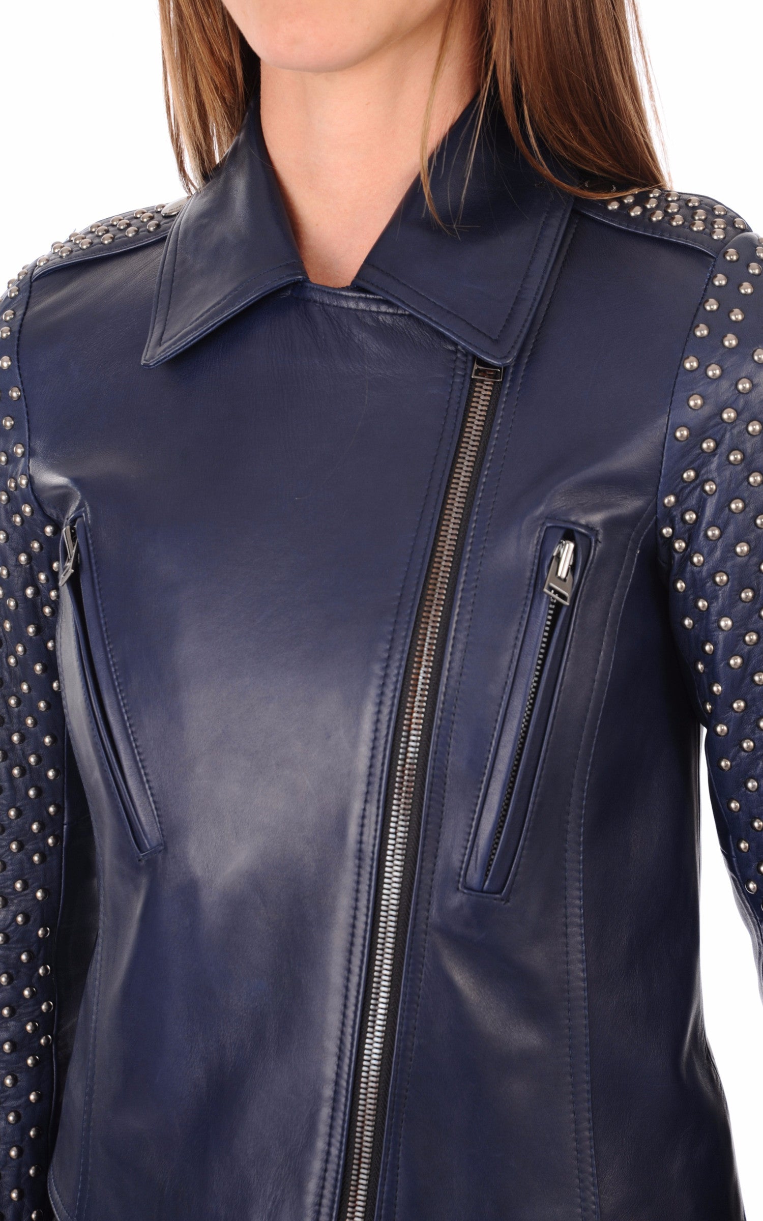 A "LESLA CLOUX FF" Marine La Canadienne Blouson Femme details photo
