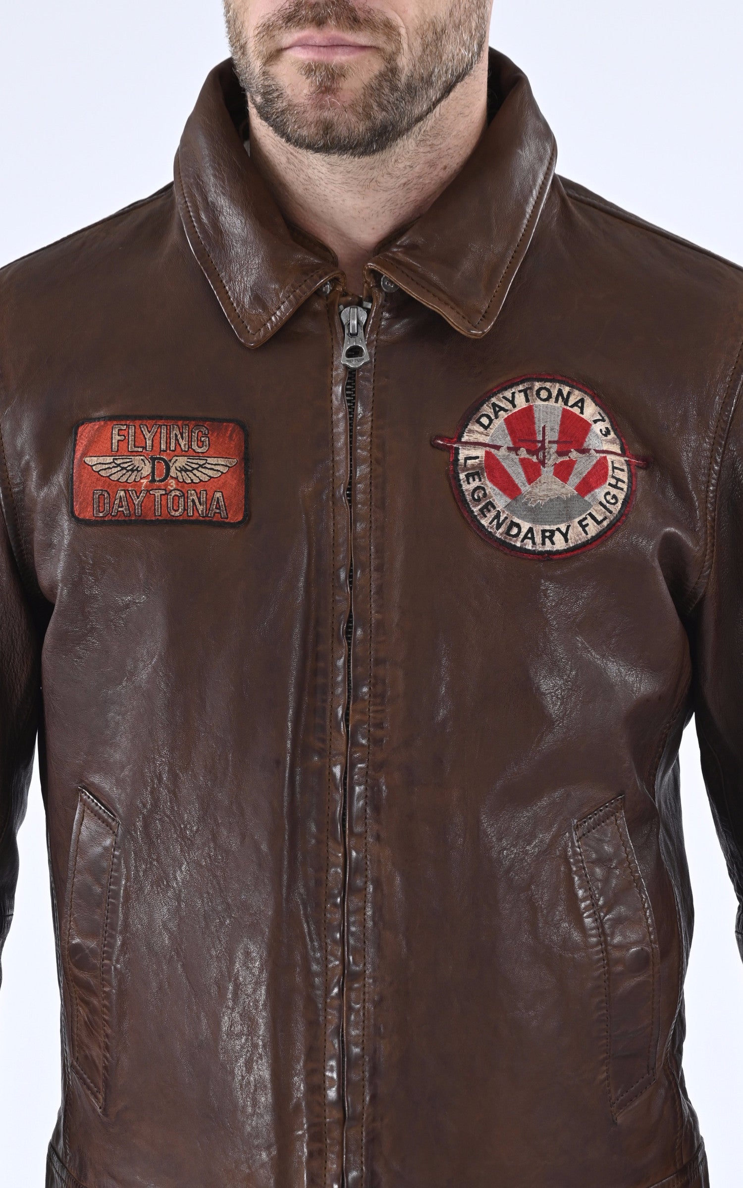 A "WATERFORD 103096" Cognac Daytona 73 Blouson Homme details photo