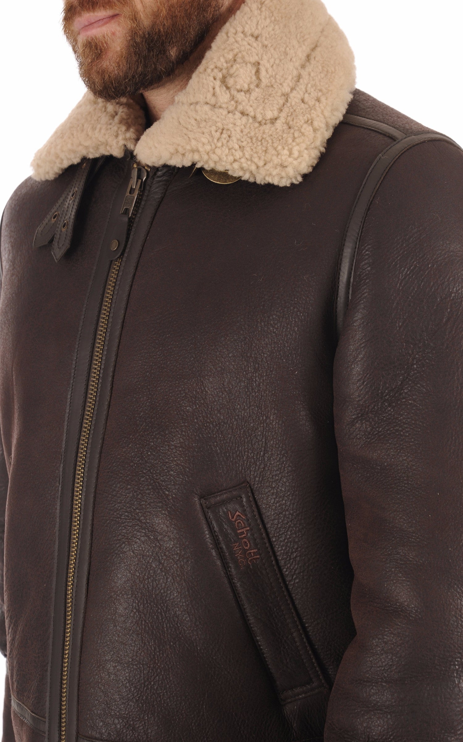 A "LC1259" Cordovan Schott Bombardier Homme details photo