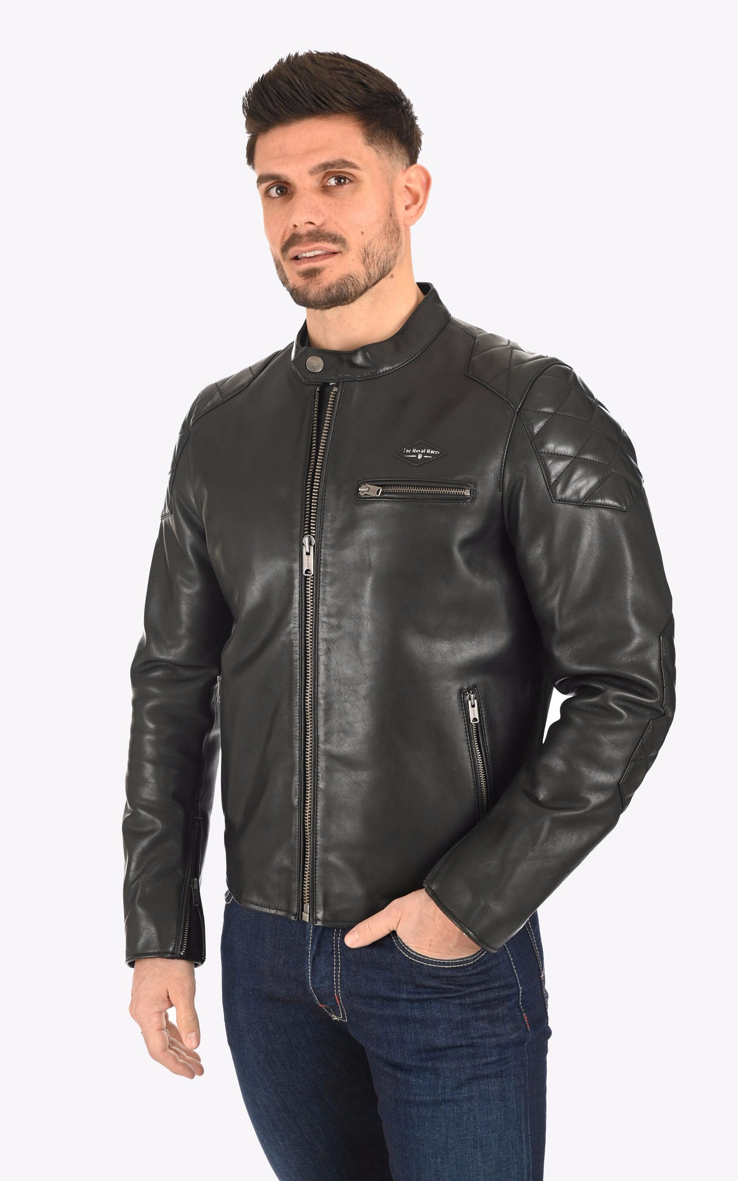 A "RACE 2022007" Noir The Royal Racer Blouson Homme opened photo