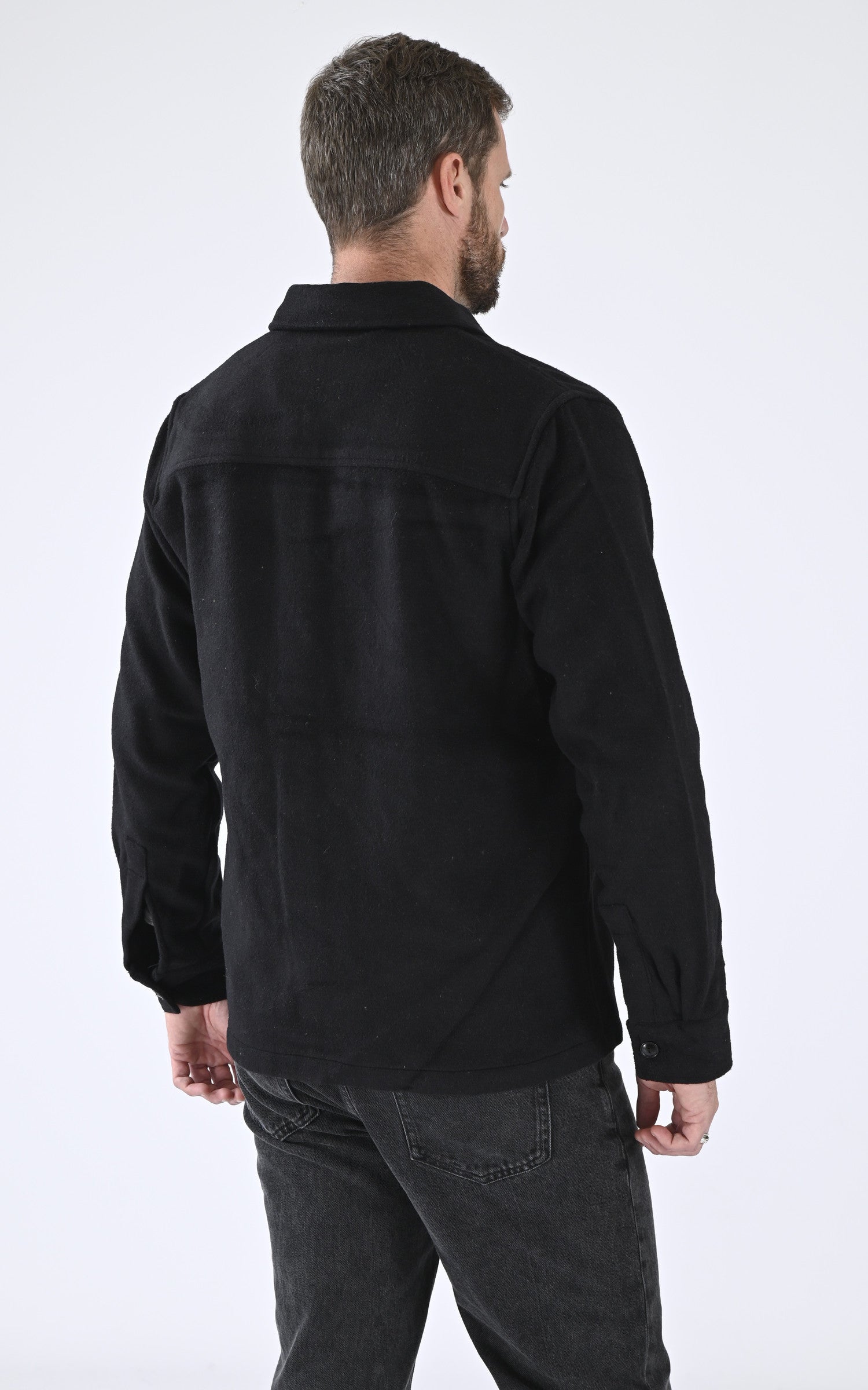 A "SH CARL 3" Noir Schott Chemise Homme back photo