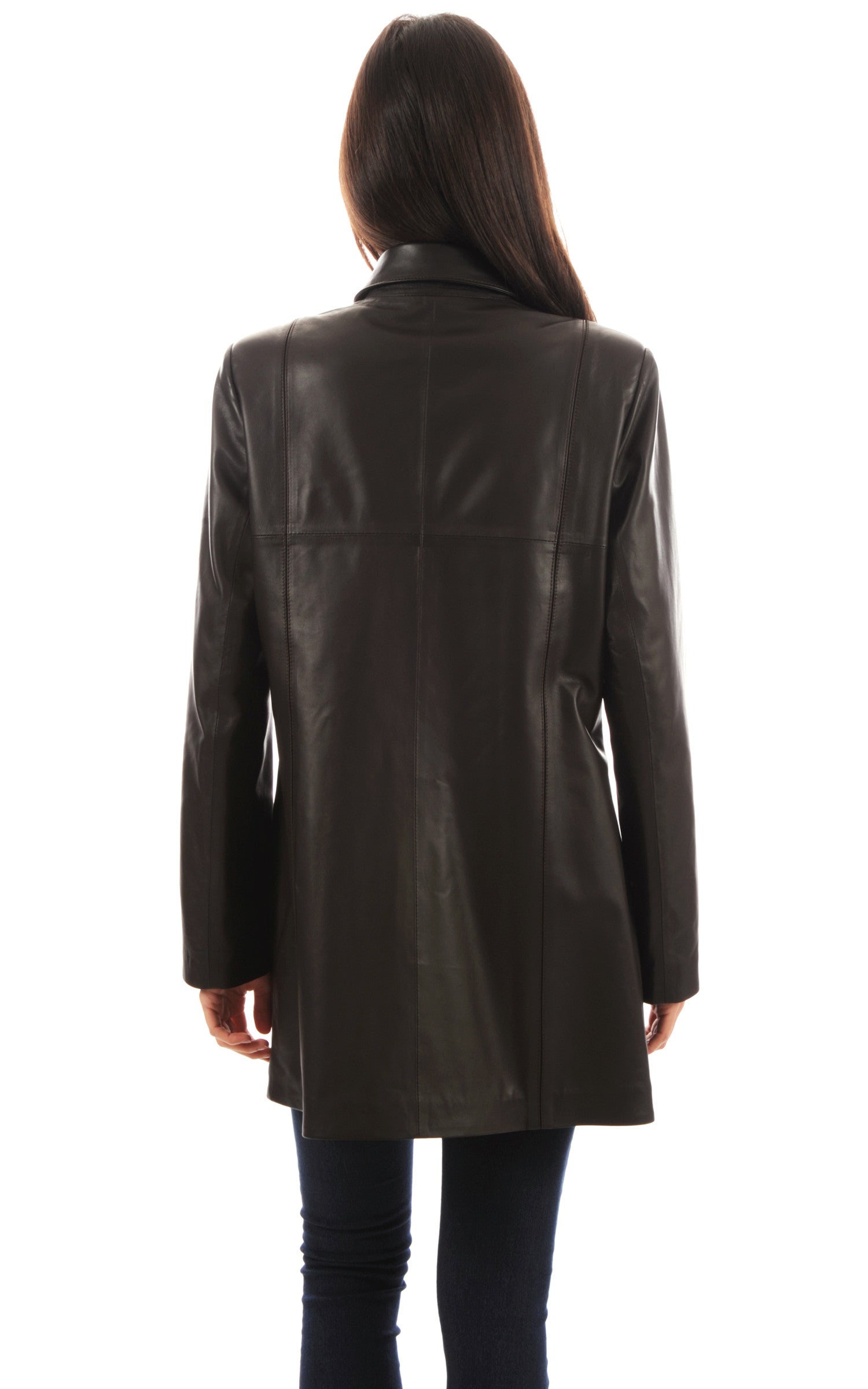A "CAROLINE" Marron La Canadienne Veste Femme back photo