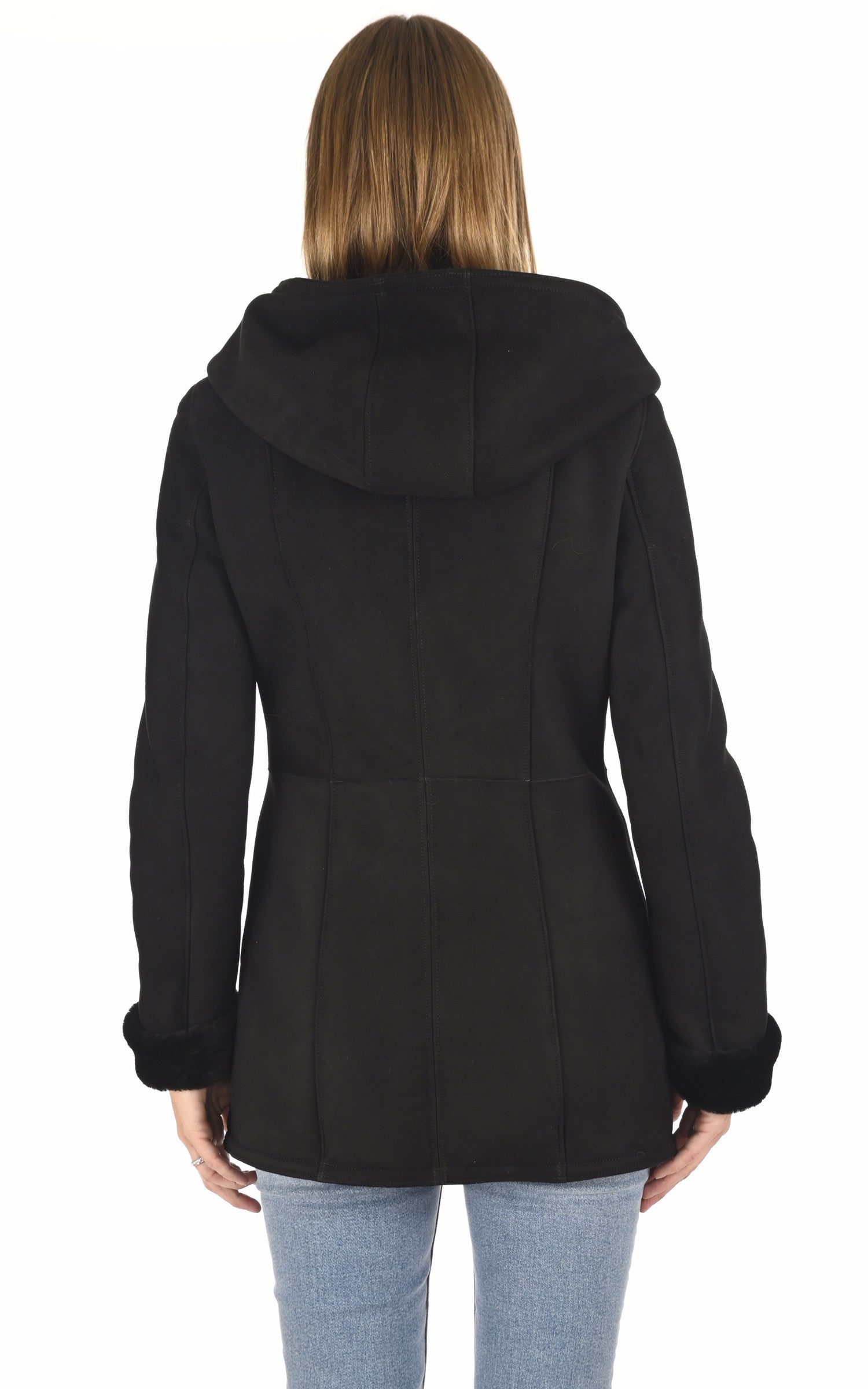 A "EDITH" Noir La Canadienne Veste Femme back photo