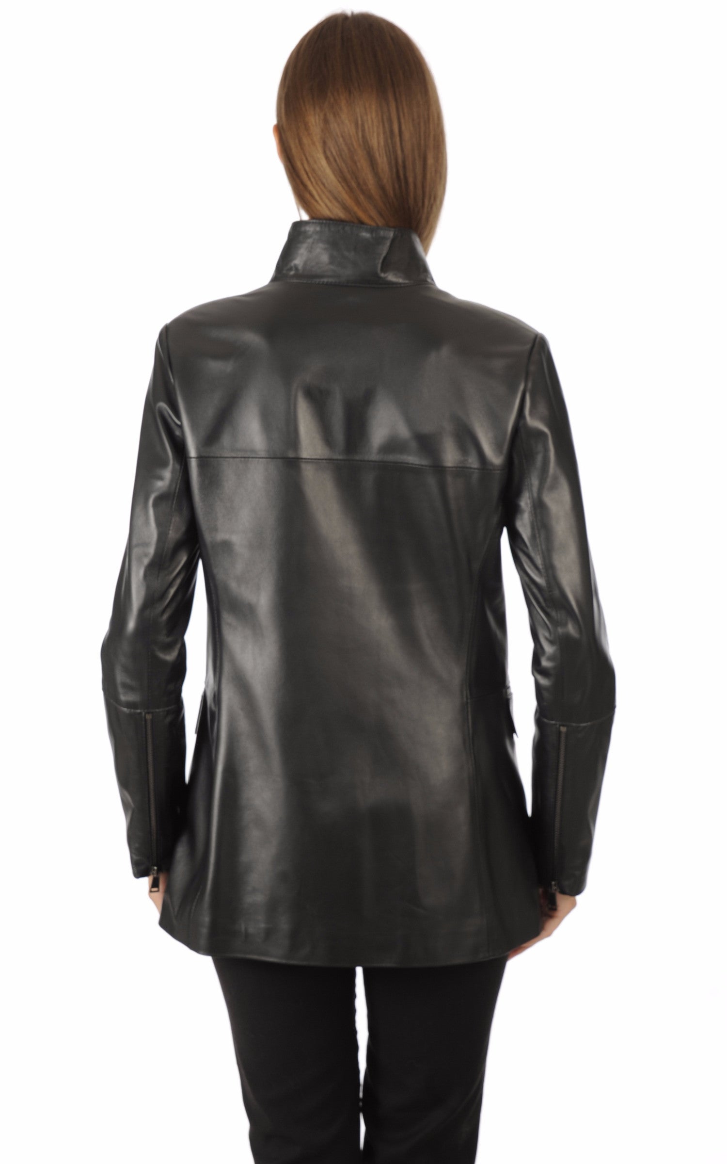 A "NANOU FF" Noir La Canadienne Veste Femme back photo