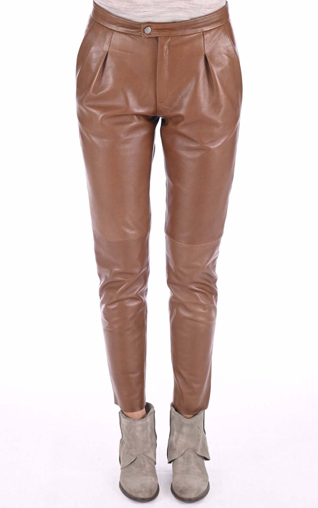A "INES" Caramel La Canadienne Pantalon Femme closed photo