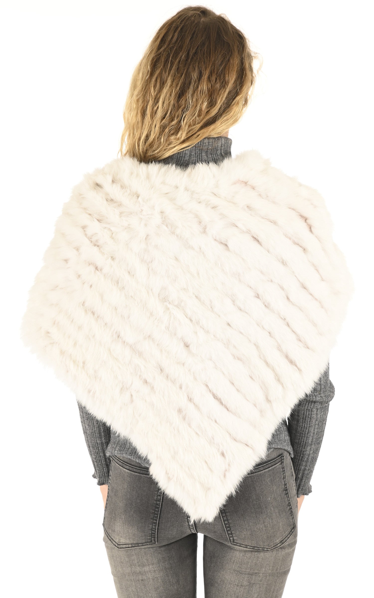 A "PONCHO" Craie La Canadienne Poncho Femme back photo