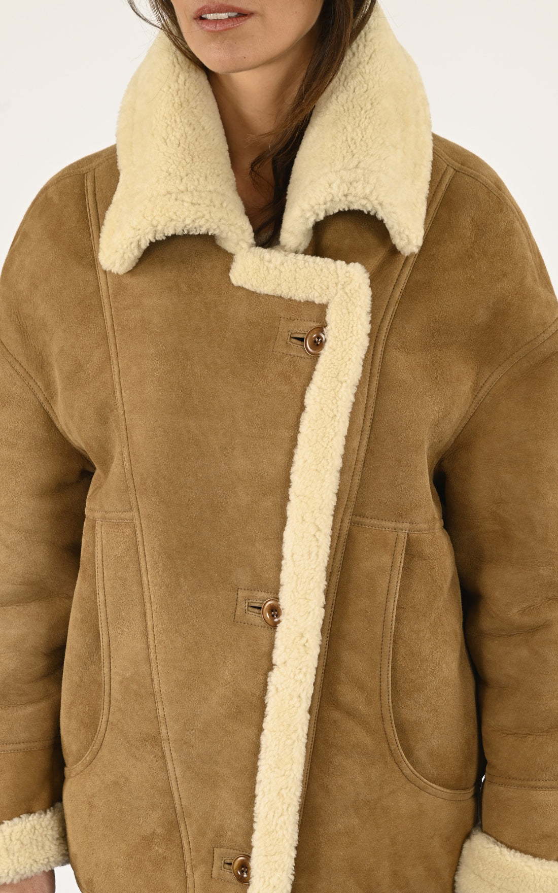 A "CORALIE" Camel La Canadienne Veste Femme closed photo