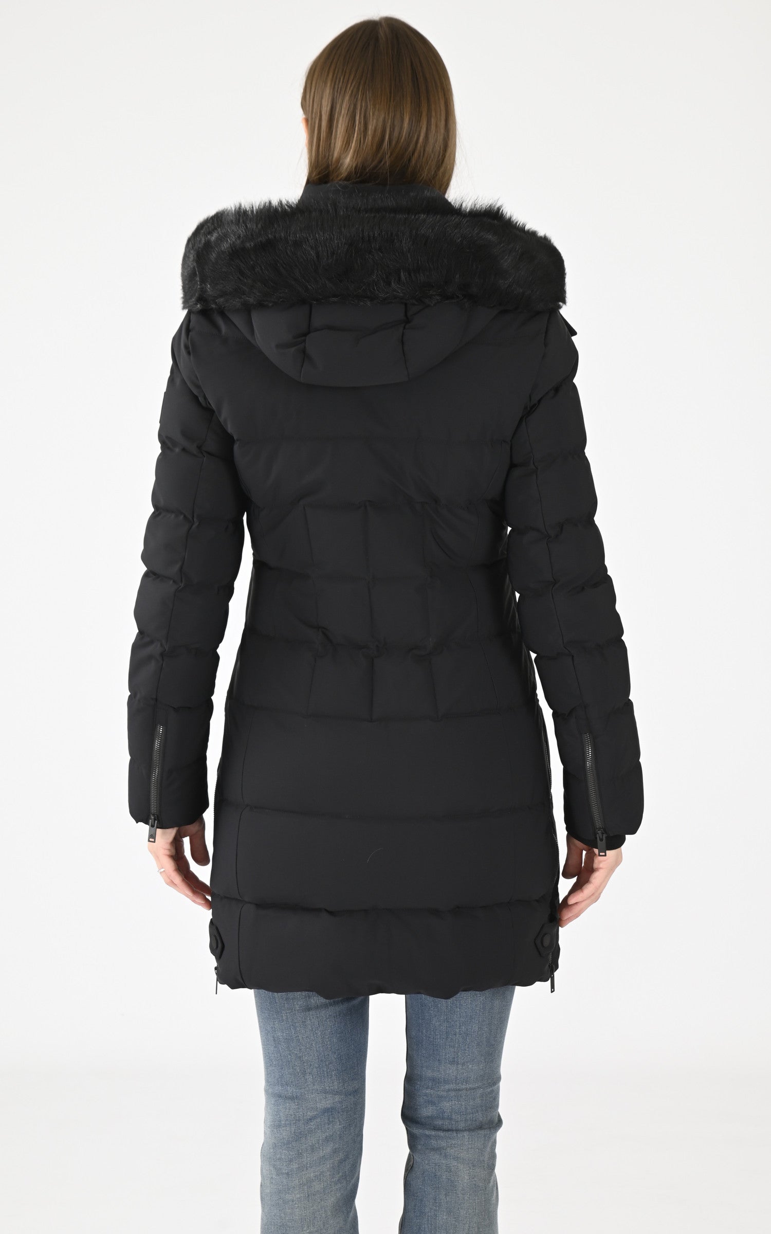 A "WATERSHED SH M34LP228S" Noir Moose Knuckles Ves Doudoune Femme back photo 4