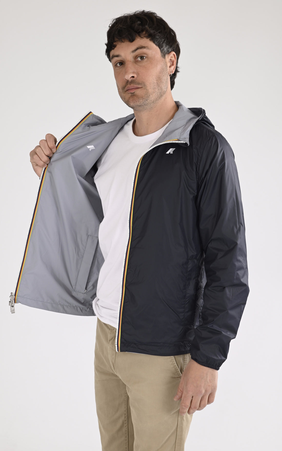 A "JACK ECO PLUS DOUBLE K2124EW" Bleu Marine K-Way Blouson Homme opened photo