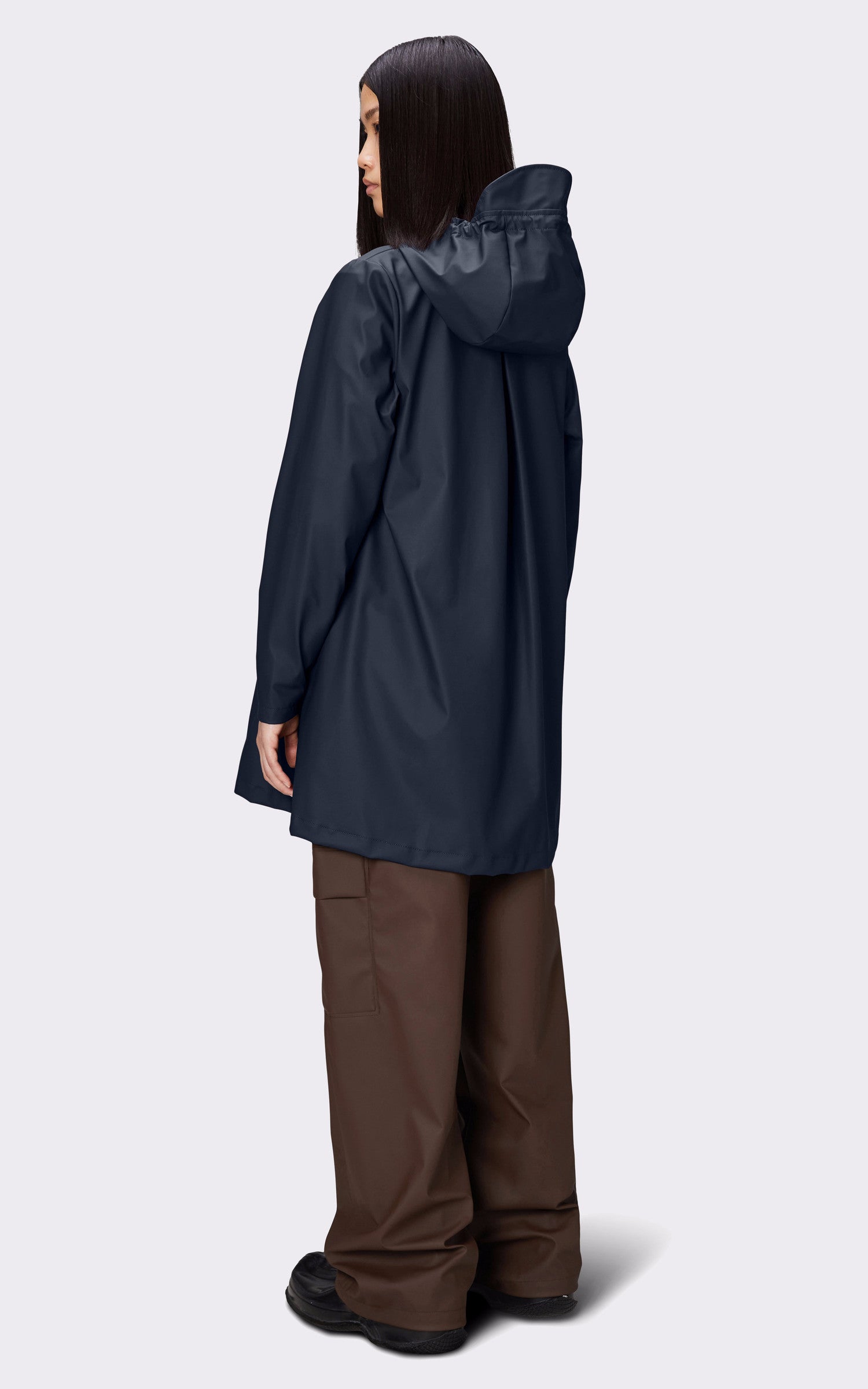A "18050 A-LINE JACKET" Marine Rains 3/4 Femme closed photo