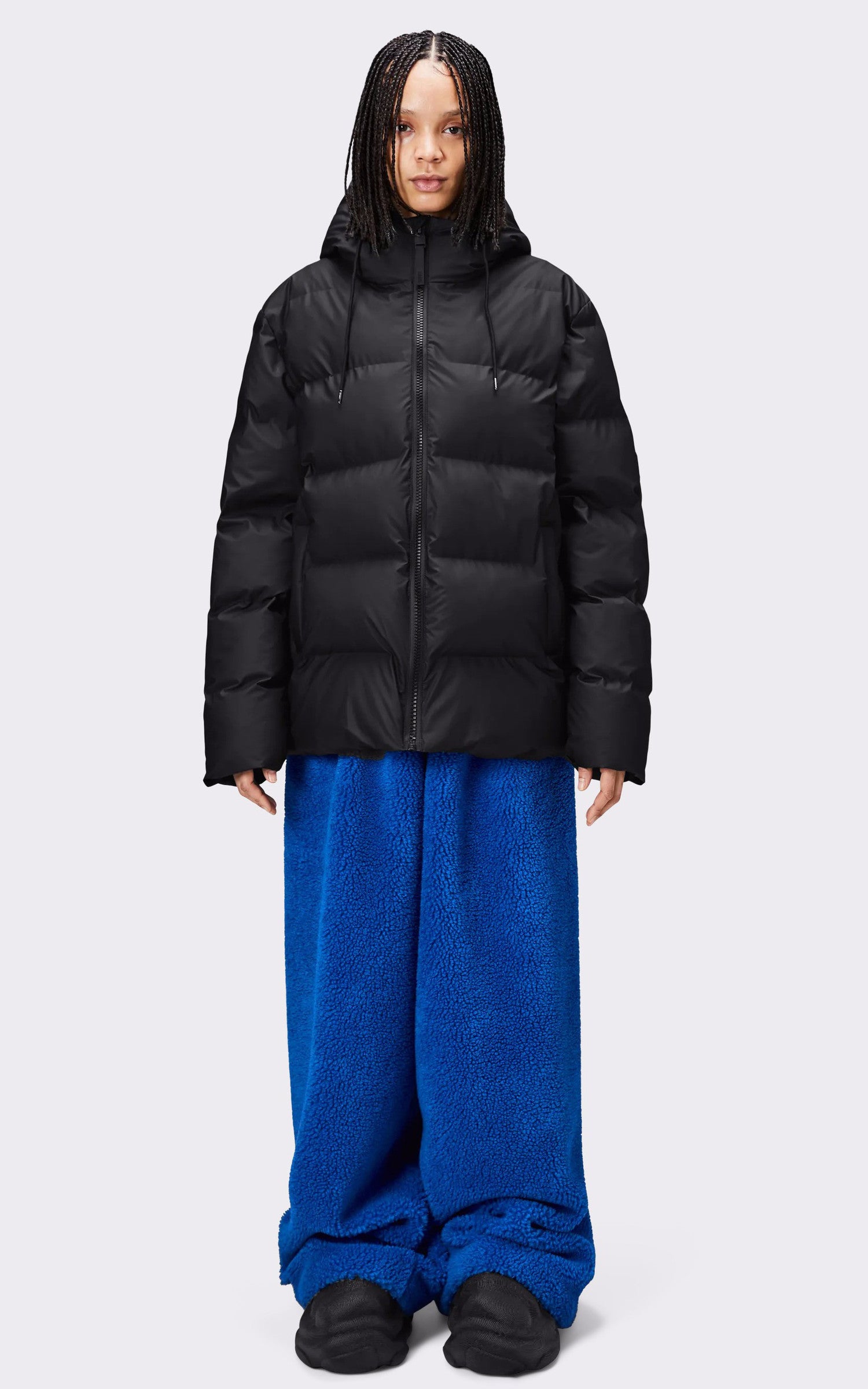 A "15120 PUFFER JACKET" Noir Rains Bl Doudoune Mixte opened photo