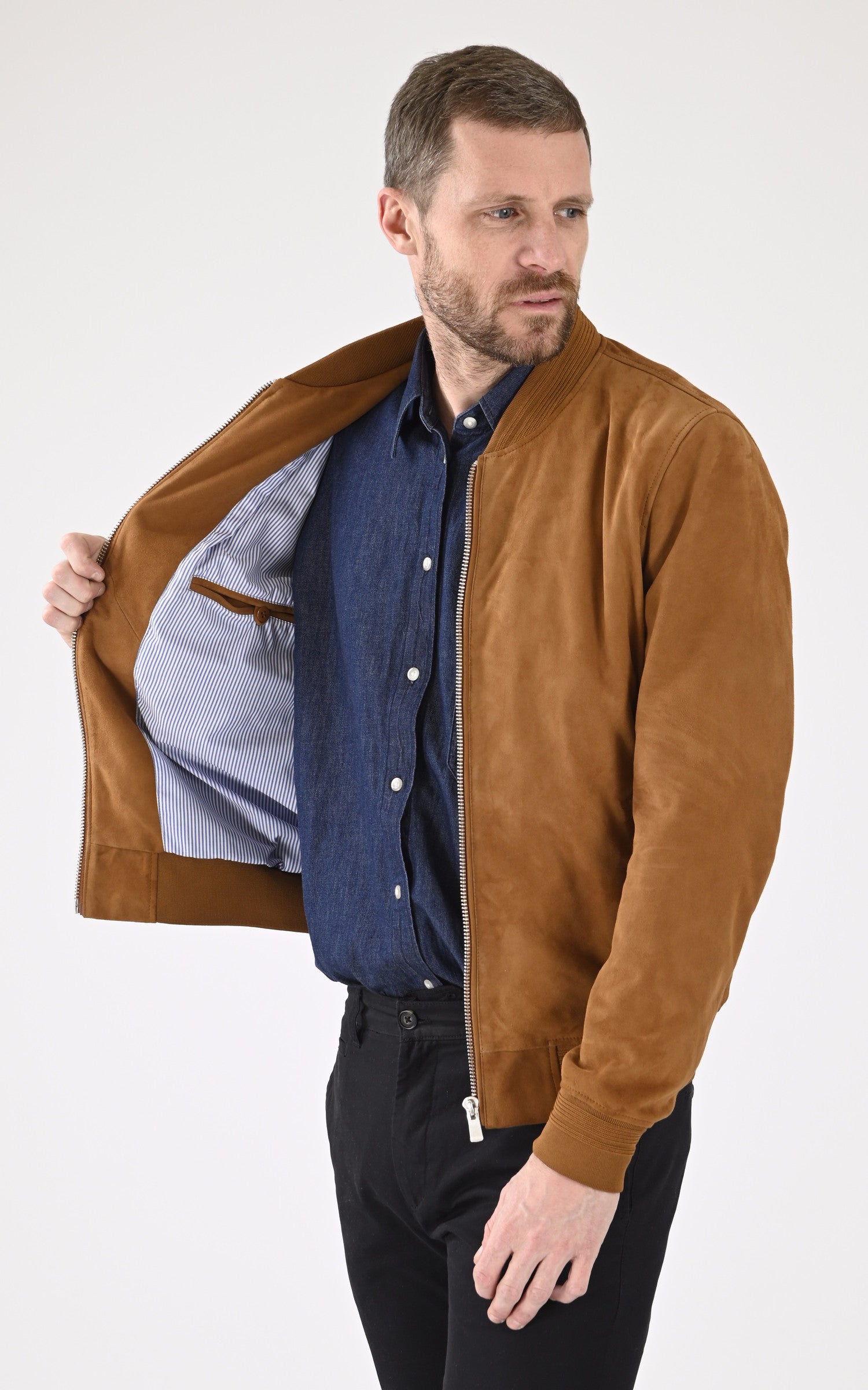 A "PEM79" Cognac Serge Pariente Blouson Homme interior photo
