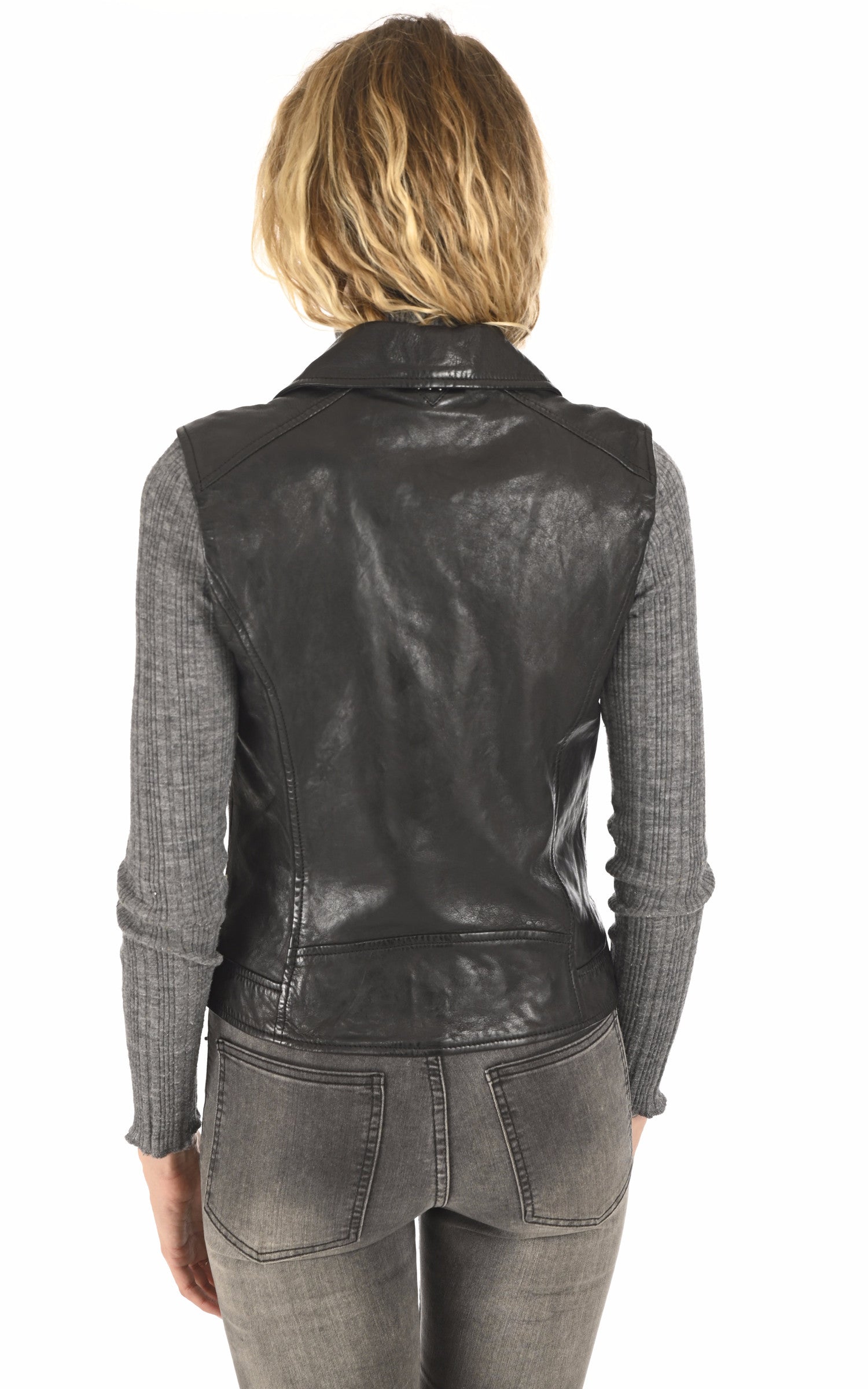 A "SARAH 102338" Noir Rose Garden Gilet Femme back photo