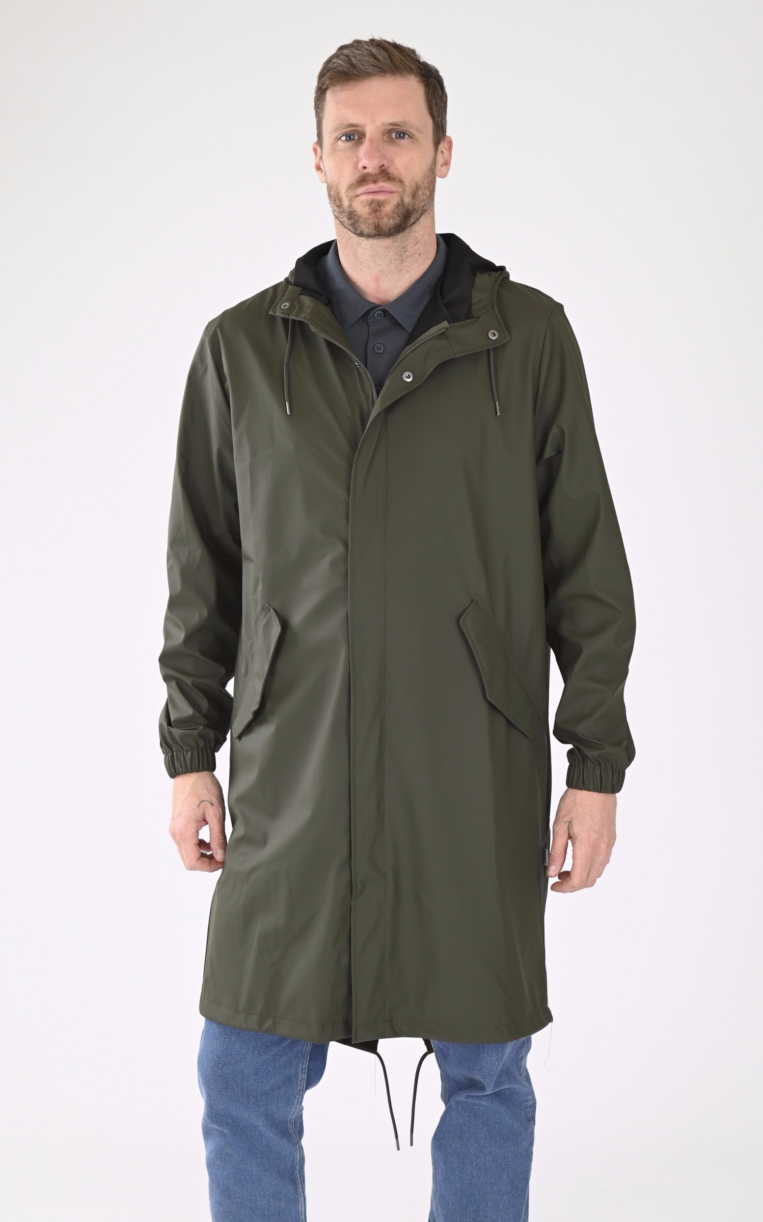 A "18140 FISHTAIL PARKA" Kaki Rains 7/8 Mixte opened photo