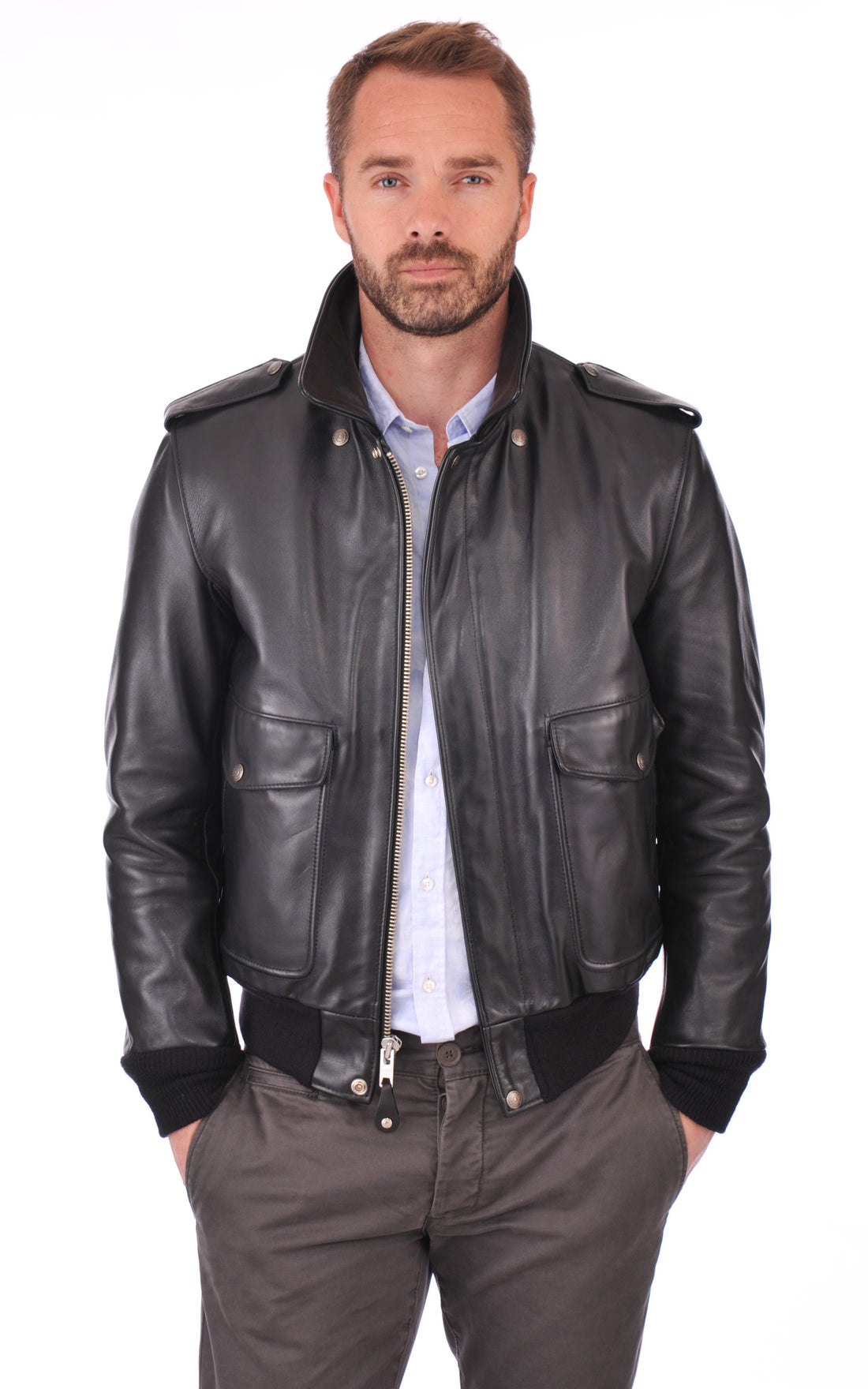A "184SM" Noir Schott Blouson Homme opened photo
