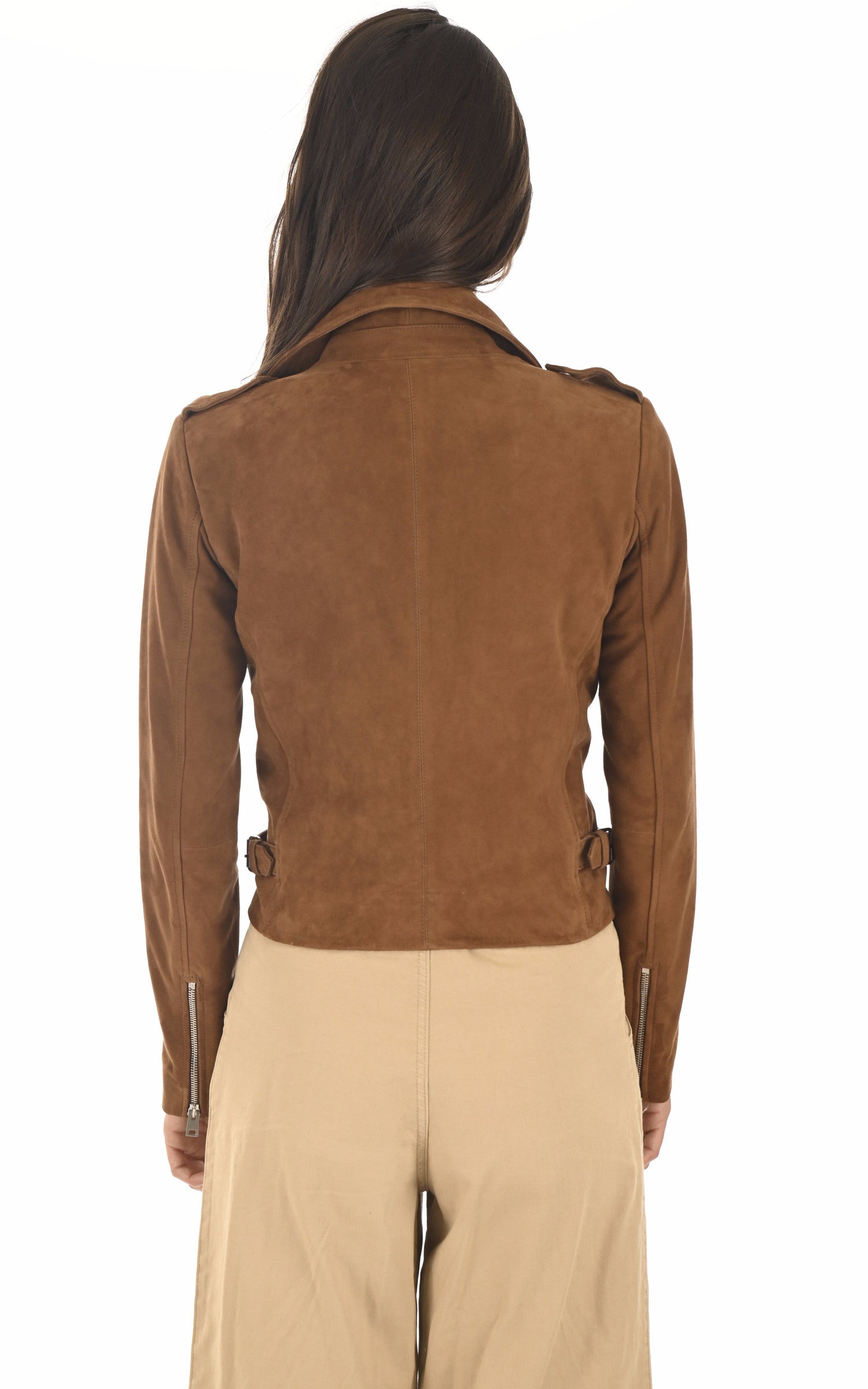A "CITY GIRL" Cognac Serge Pariente Blouson Femme back photo 4