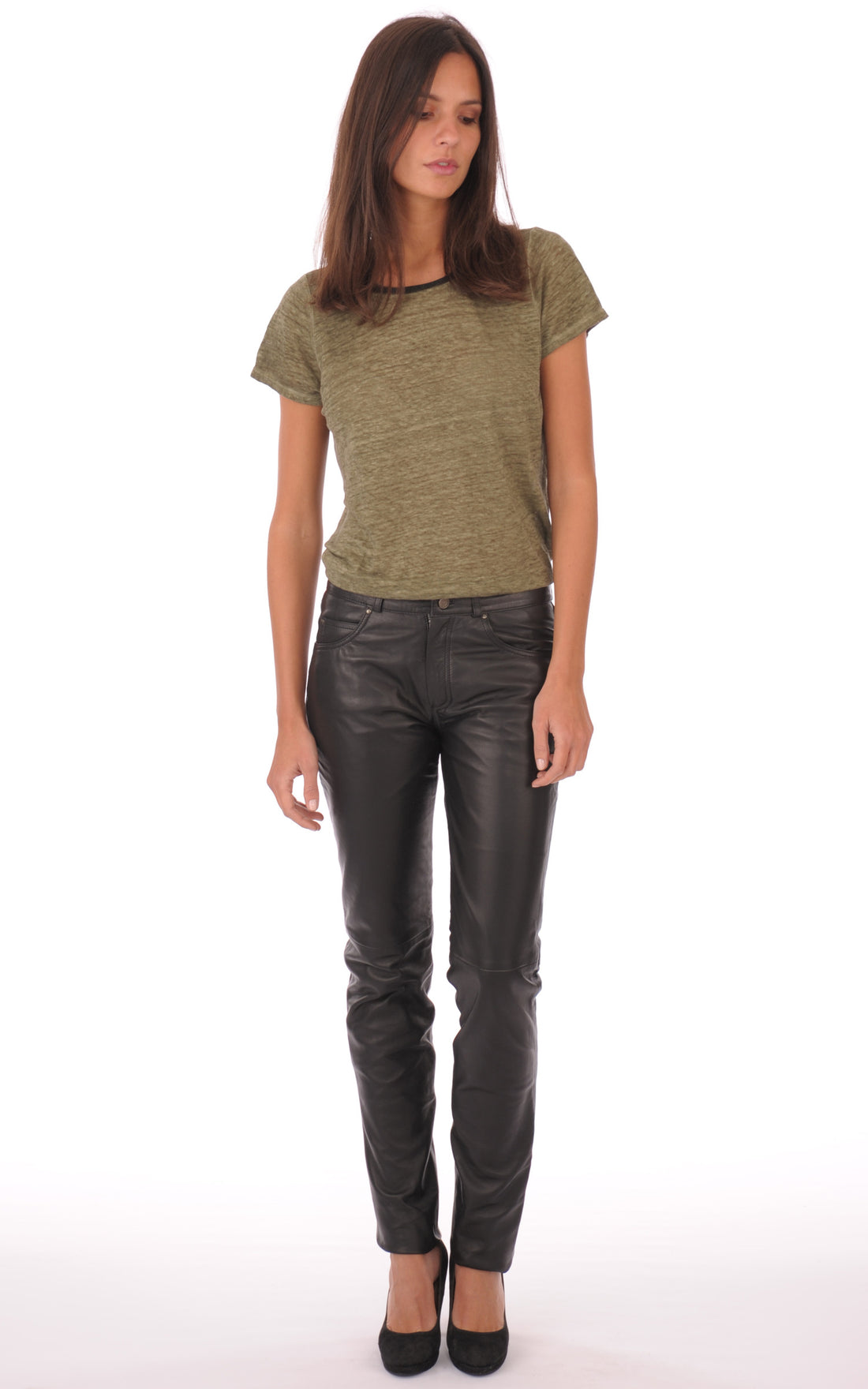 A "501 F SLIM" Noir Giorgio & Mario Pantalon Femme closed photo
