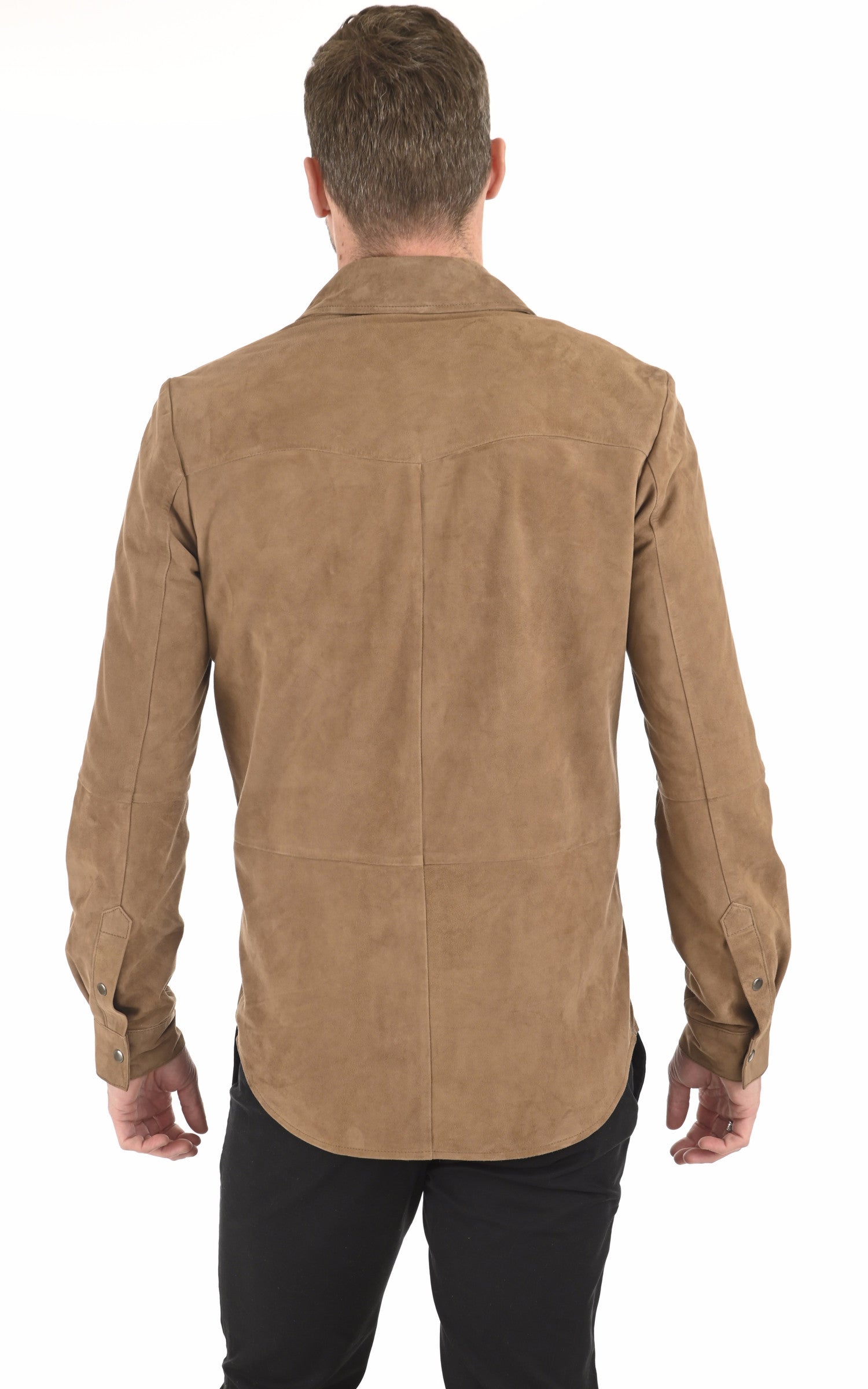 A "M001" Taupe Serge Pariente Chemise Homme back photo