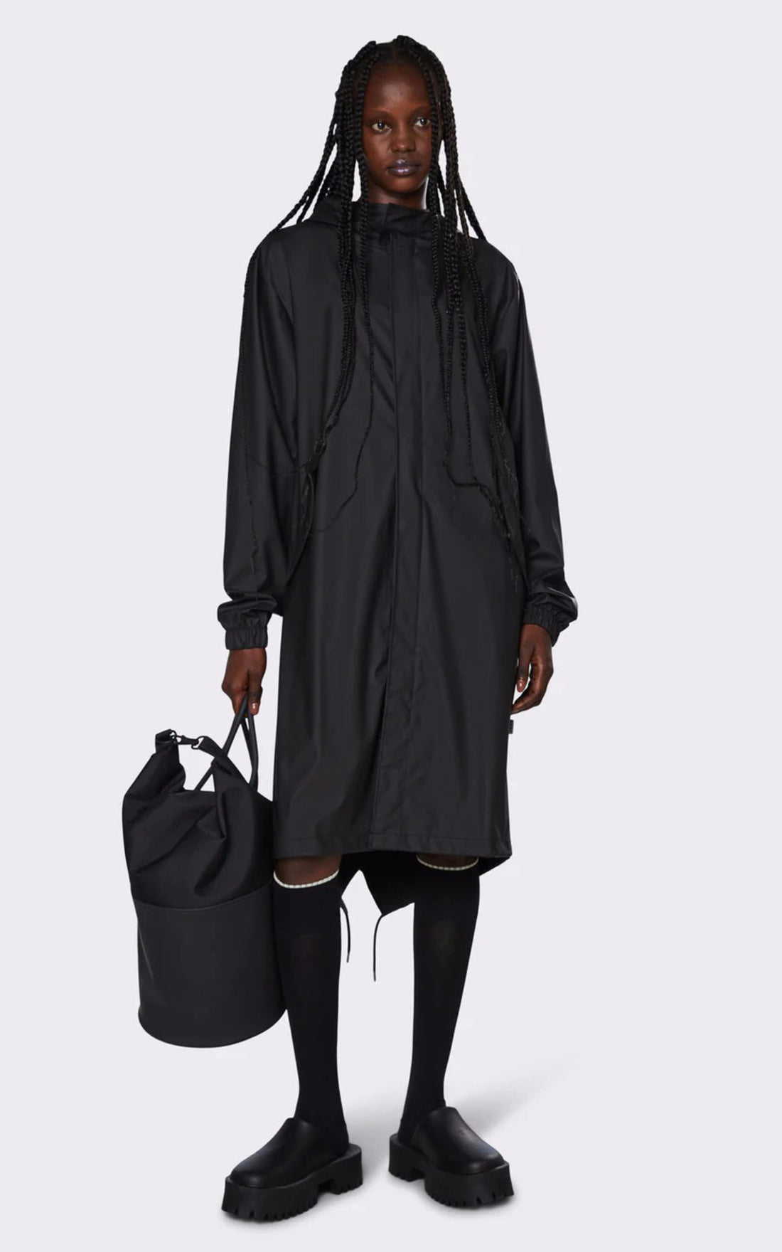 A "18140 FISHTAIL PARKA" Noir Rains 7/8 Mixte opened photo