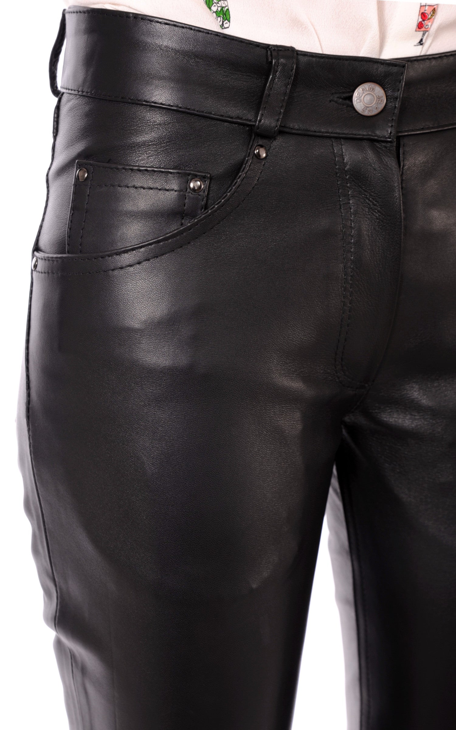 A "501 F SLIM FF" Noir La Canadienne Pantalon Femme details photo 4